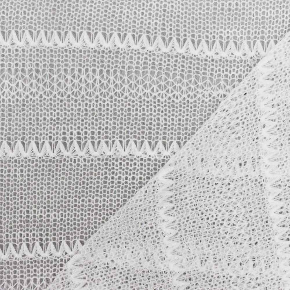 Simple White Zig Zag Stripe Poly Sweater Knit Fabric By the Yard