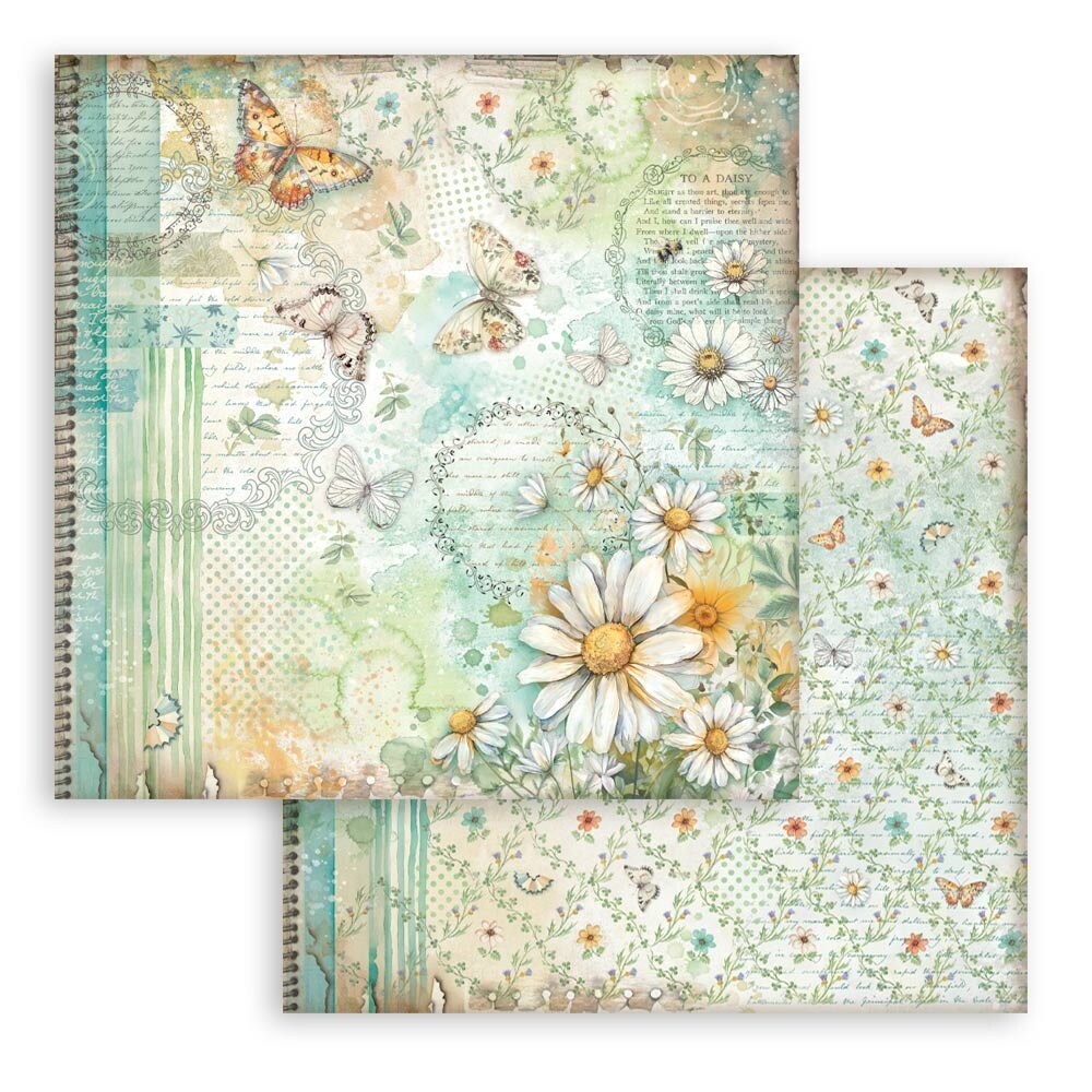 Stamperia Scrapbooking Double-Sided Paper Pad 12"x12" 10/Pkg-Daisy Art