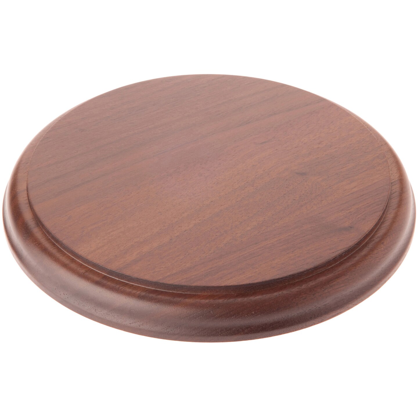 Plymor Solid Walnut Round Wood Display Base with Ogee Edge, 7.5&#x22; W x 7.5&#x22; D x 0.75&#x22; H