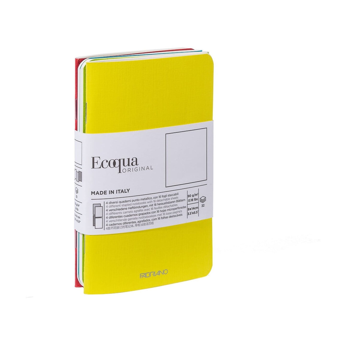 Fabriano EcoQua Pocket-Sized Notebook, 4 Notebook Pack