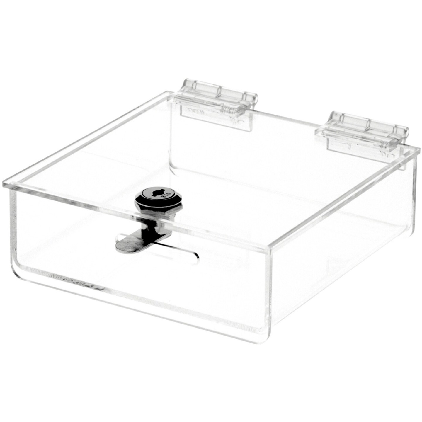 Plymor Clear Acrylic Locking Countertop Display Case, 2" H x 6" W x 6" D