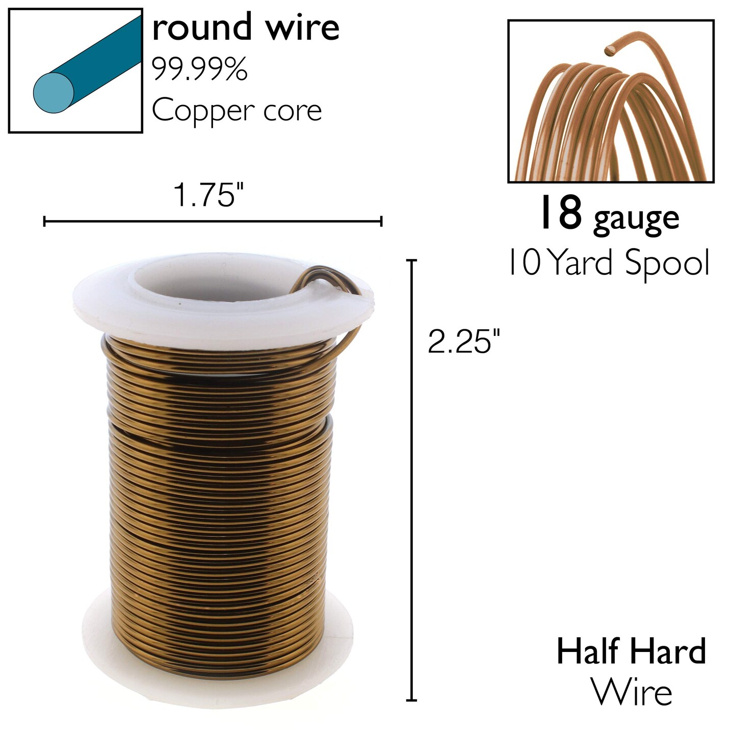 The Beadsmith Wire Elements Lacquered Tarnish-Resistant Copper Wire