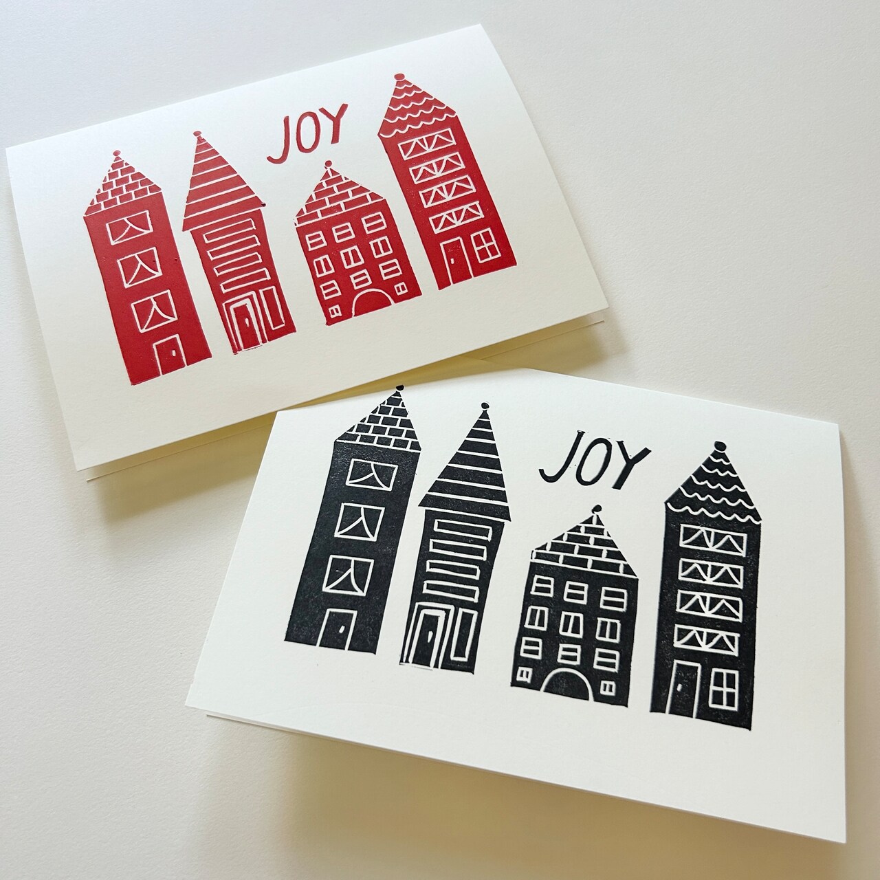 Blockprinted Holiday Cards