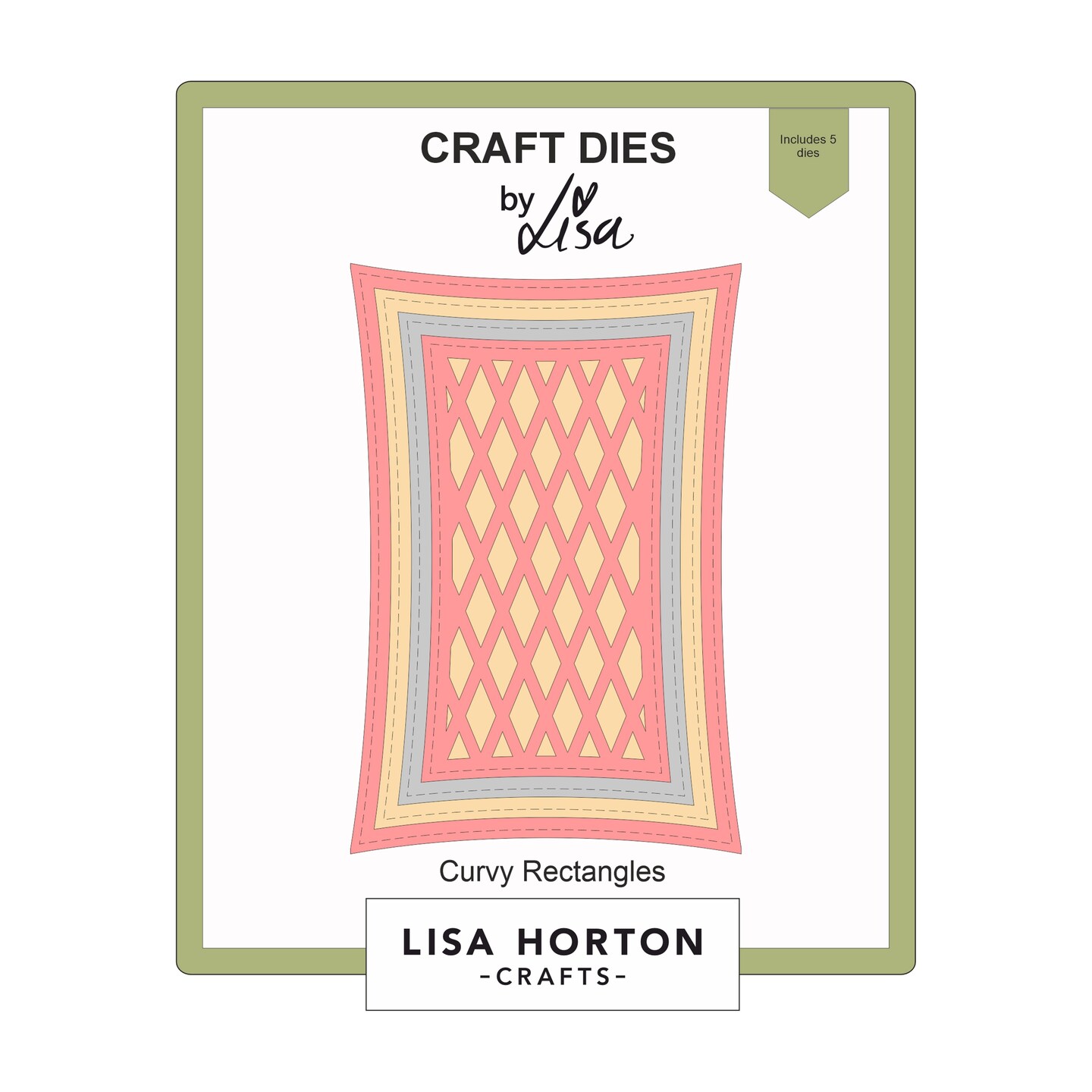 Lisa Horton Crafts Dies-Curvy Rectangles