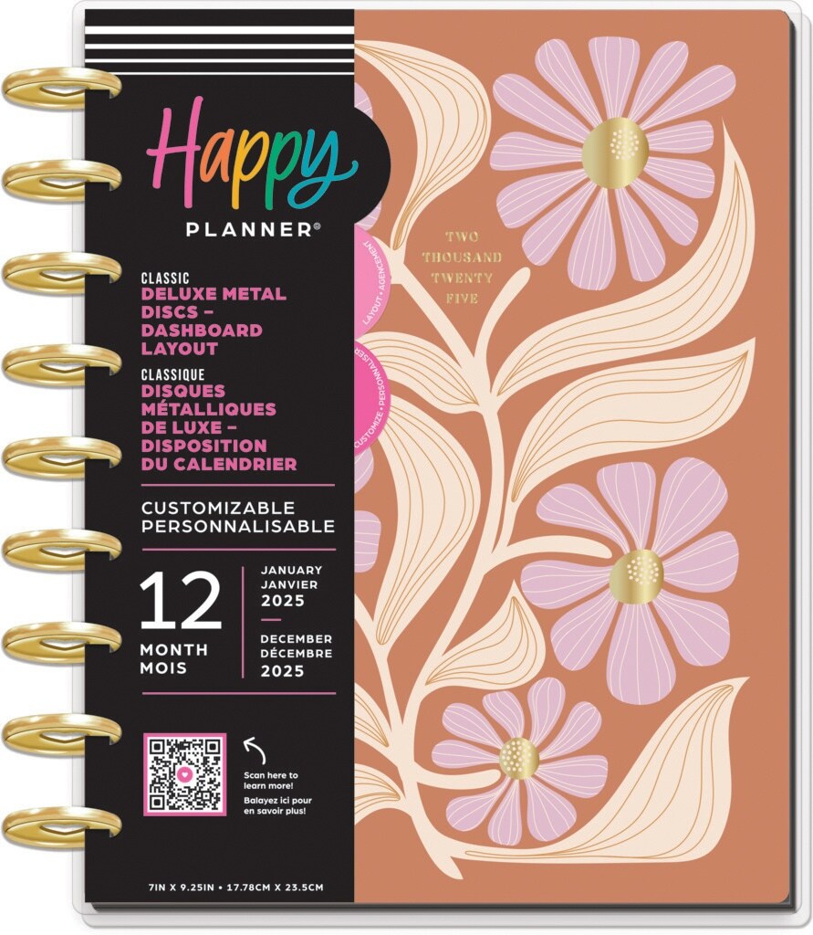 Happy Planner Classic 12-Month Deluxe Planner-Desert Rose; Jan &#x27;25 - Dec &#x27;25