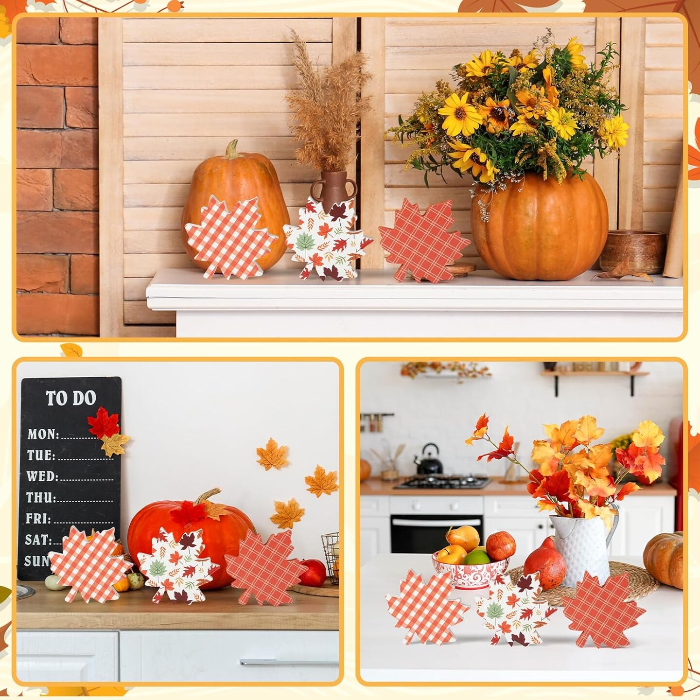 Fall Leaves Decorations Thanksgiving Table Decor