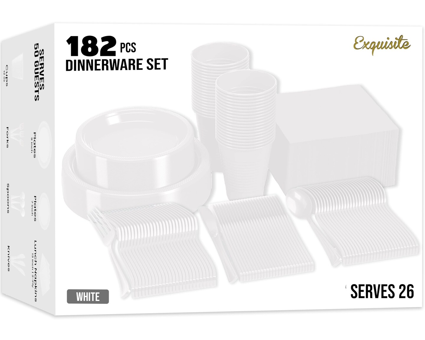 Sets De Table Kitchen Craft KCPMAT24 Set De Table, Lin, Blanc