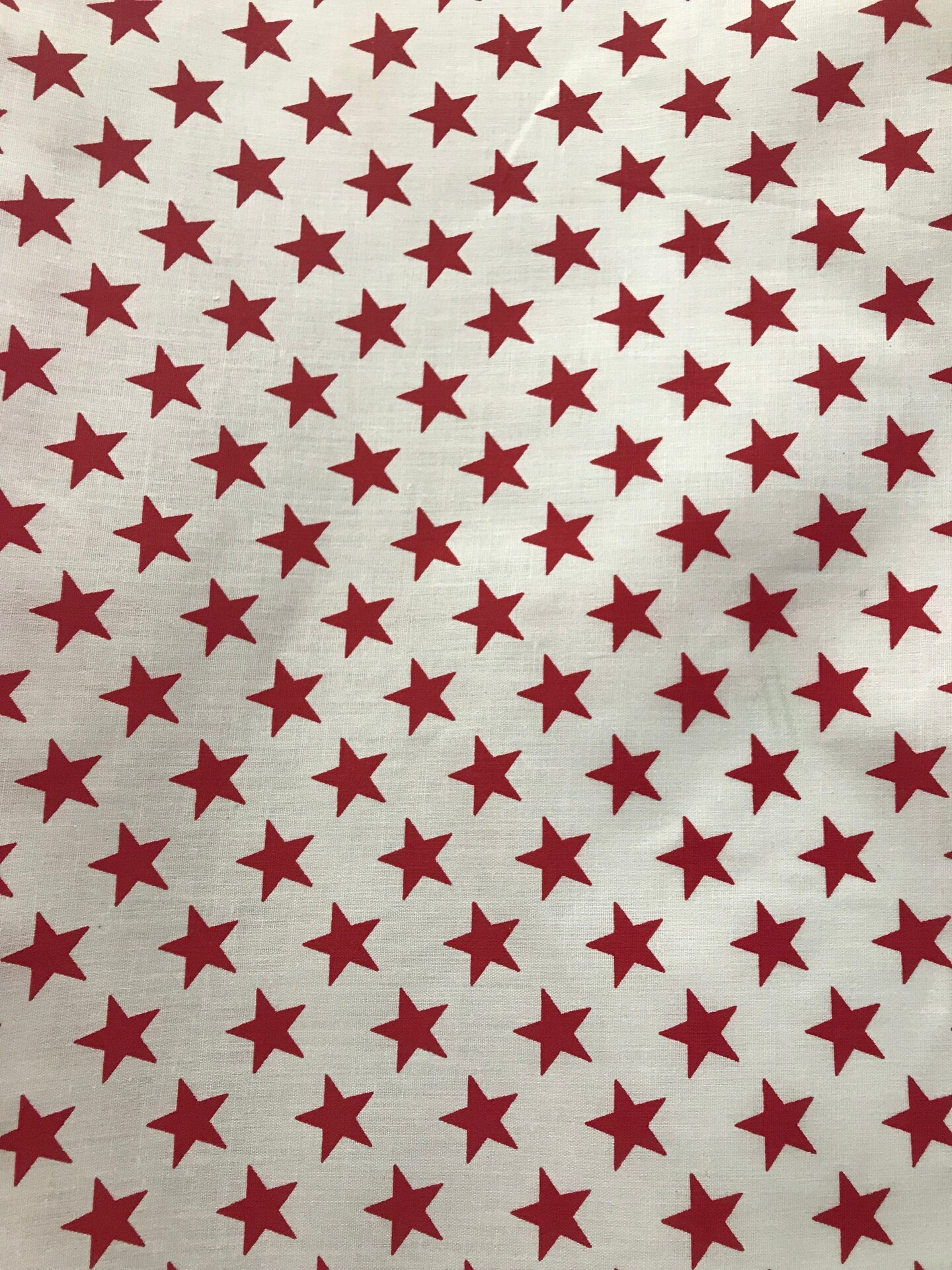 1 Yard Red Stars on White Poly Cotton Fabric 59/60 Inch Width