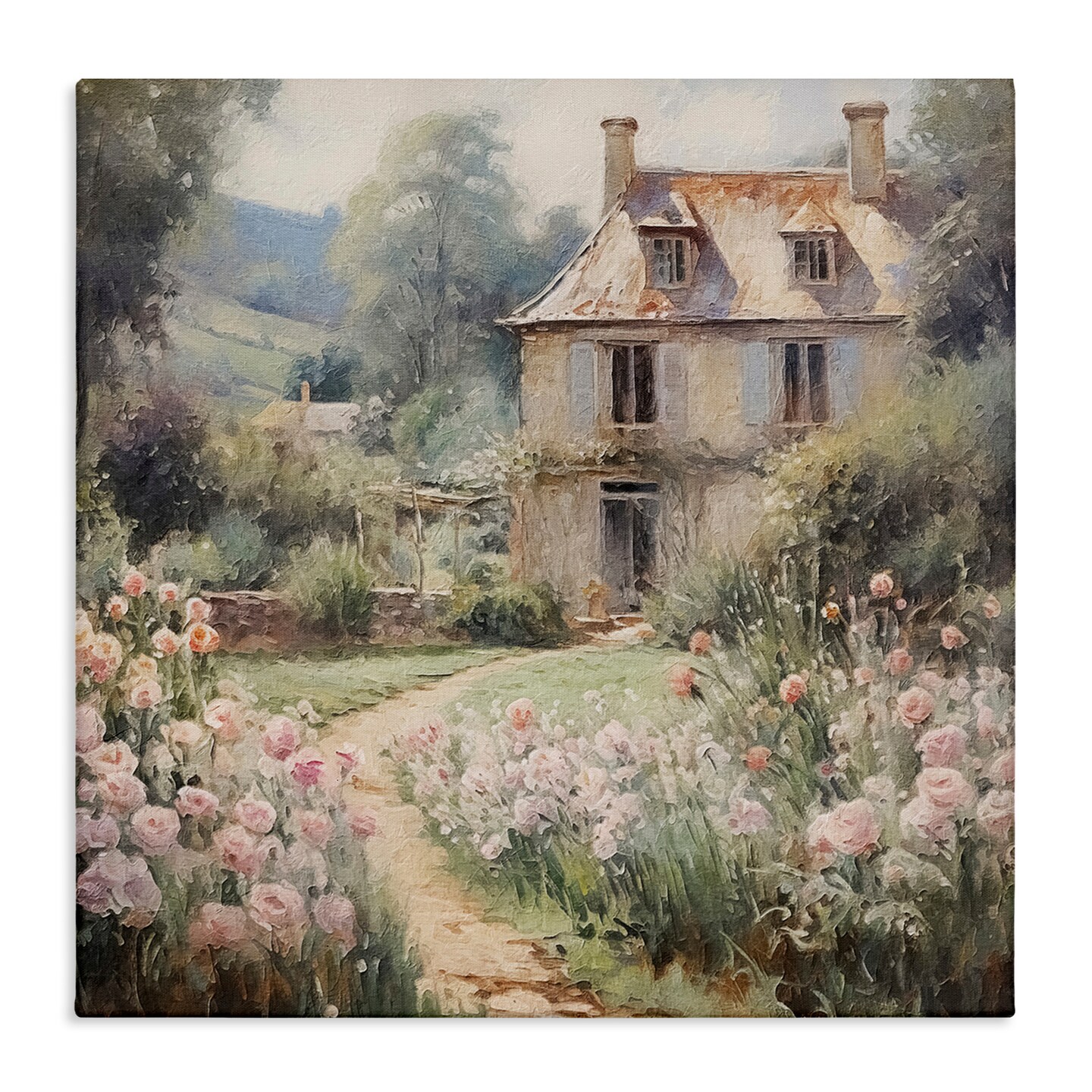 Stupell Industries French Garden Cottage Canvas Design By RileyB