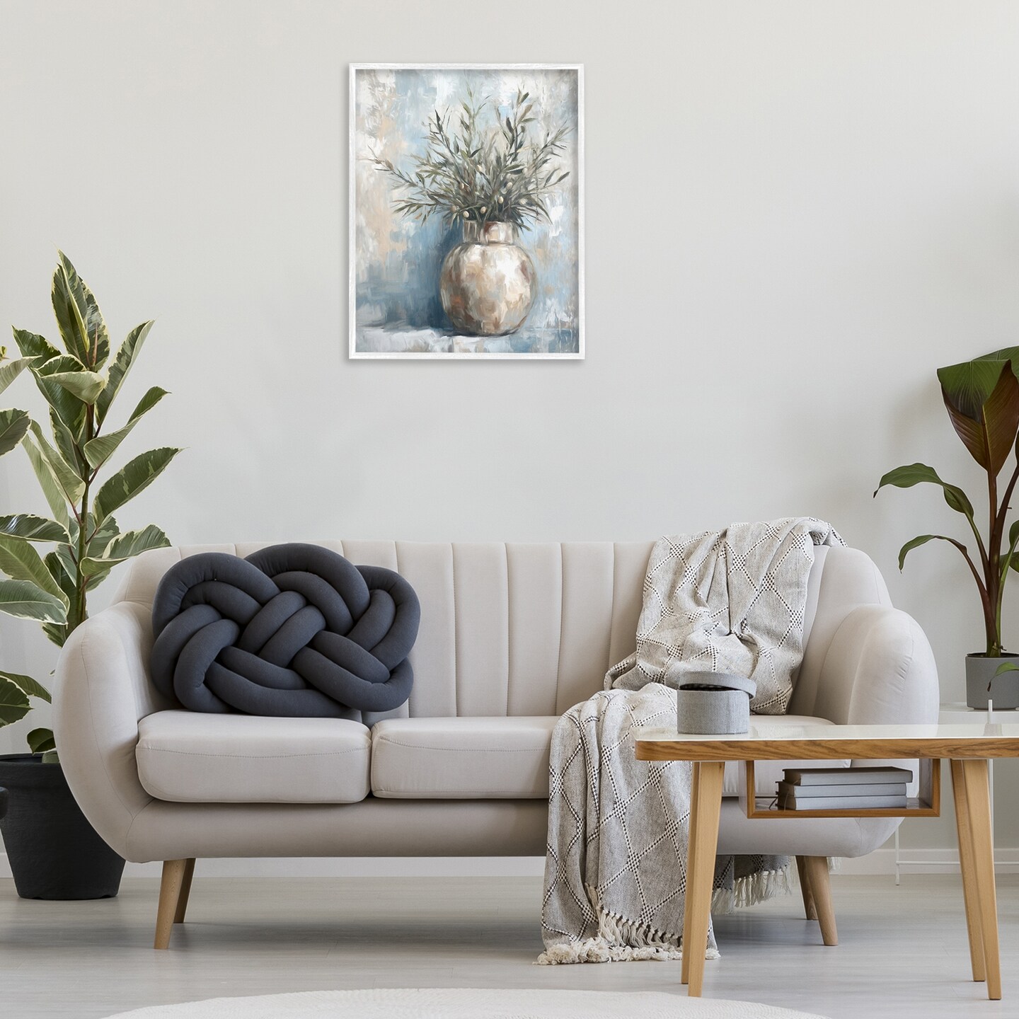 Stupell Industries Potted Olive Branches Framed Giclee Design By Ramona Murdock