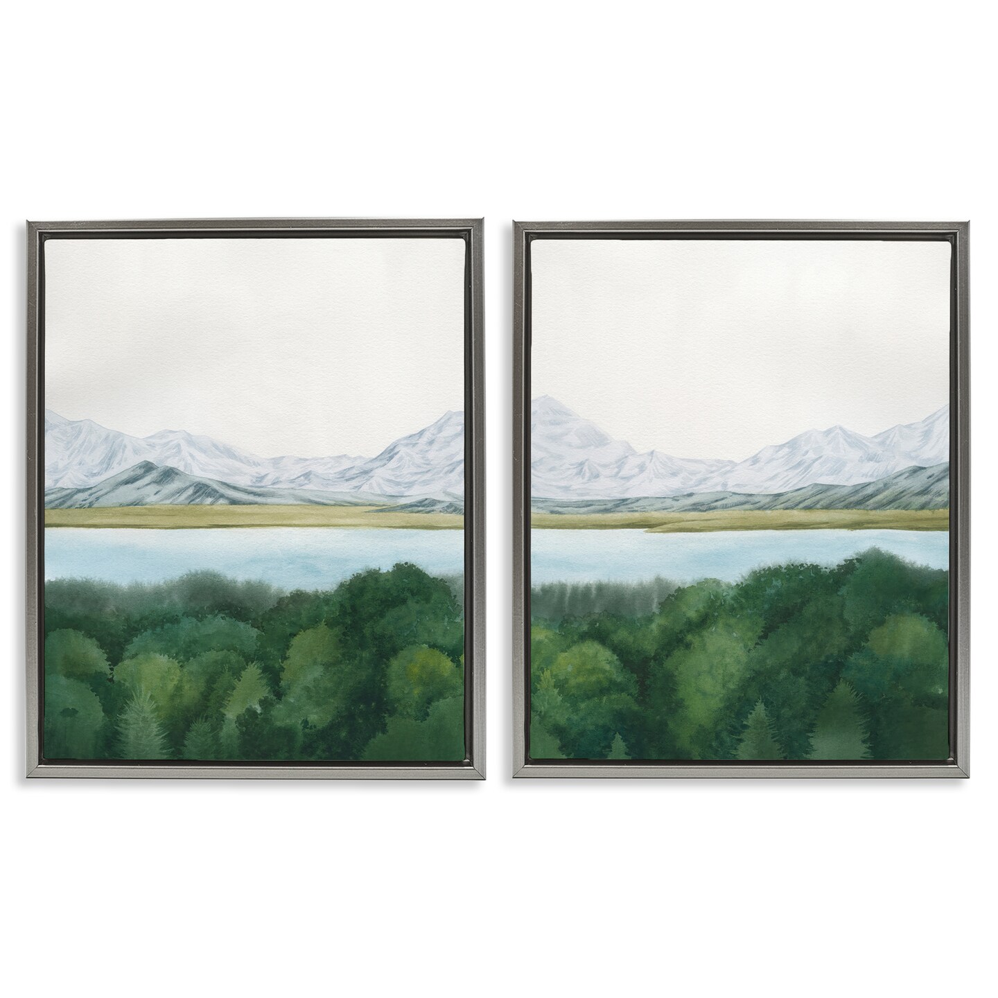 Stupell Industries View Over Mountain Trees 2pc Floater Framed Canvas Wall Art Set Design by Grace Popp
