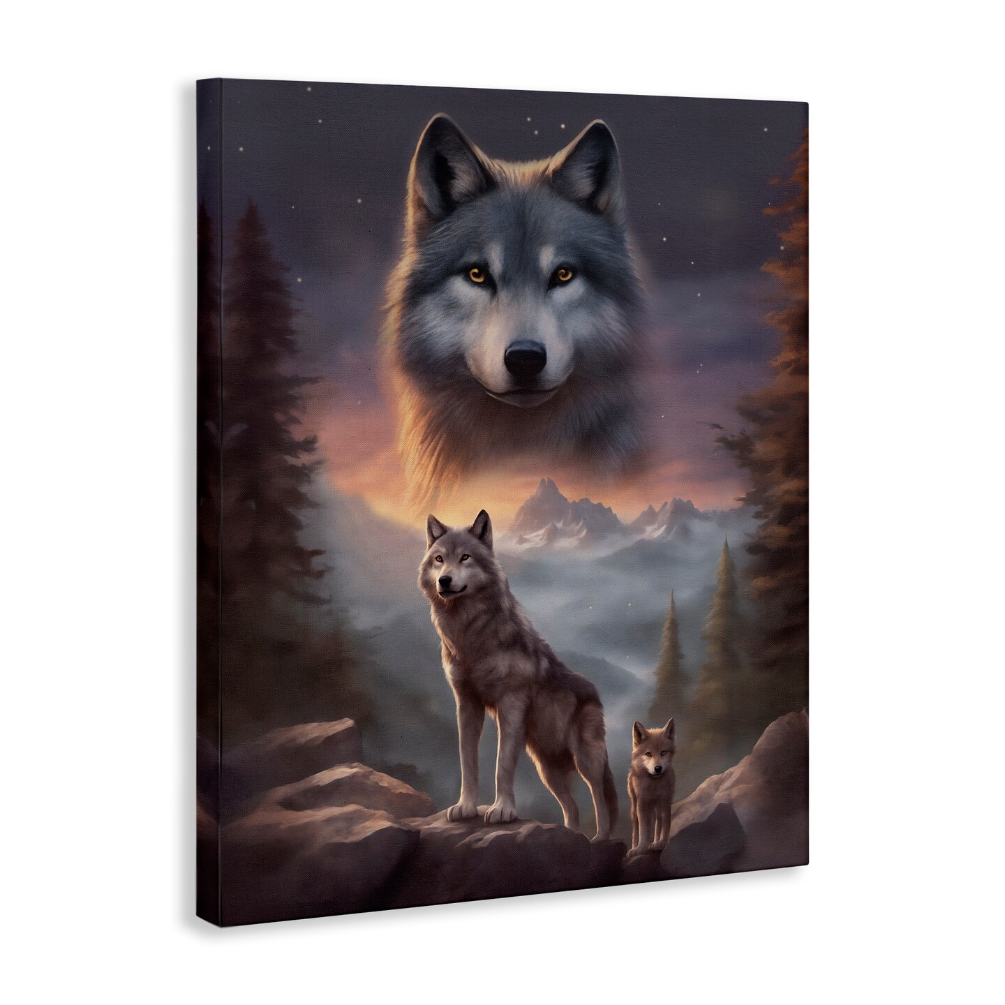 Stupell Industries Ancestor Wolf Motif Canvas Wall Art Design by Noah Bay