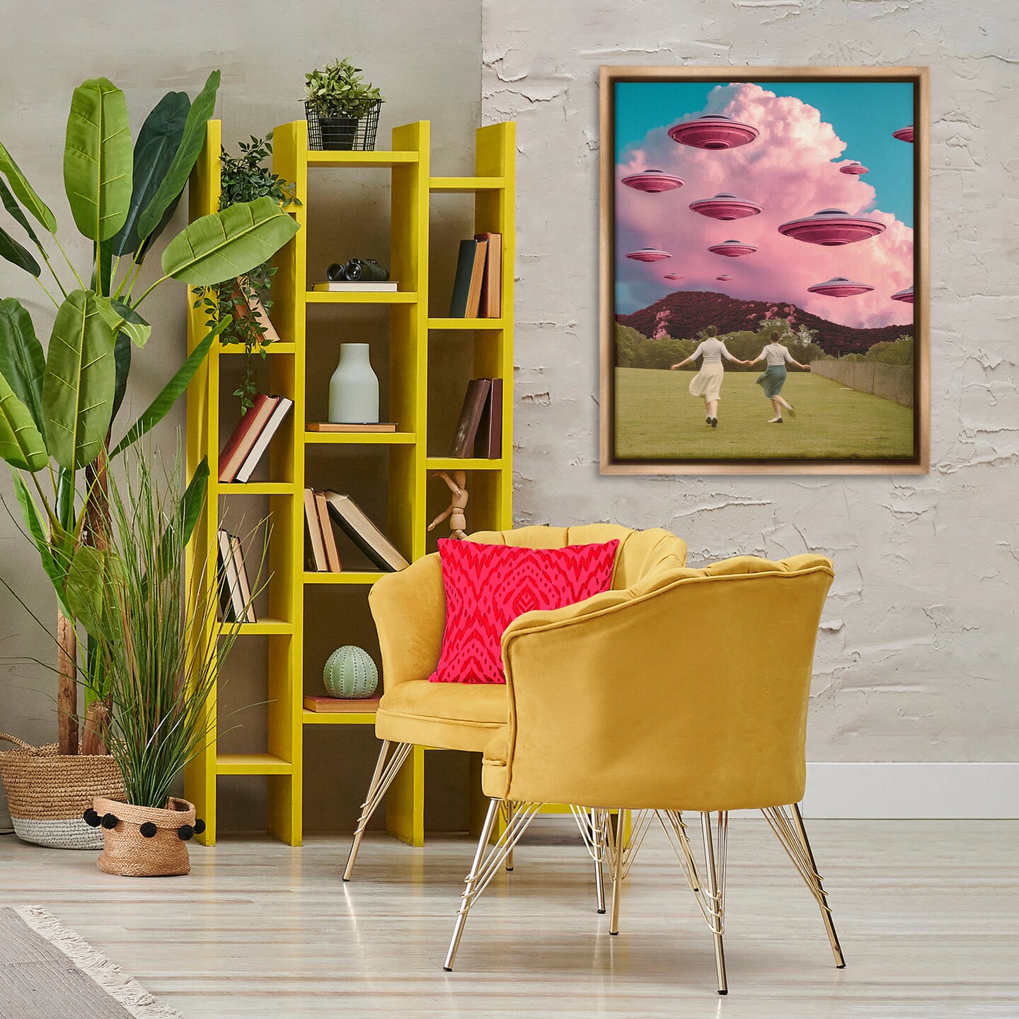 Stupell Industries Pick Me Alien Invasion Floater Framed Canvas Wall Art Design by Mary Urban