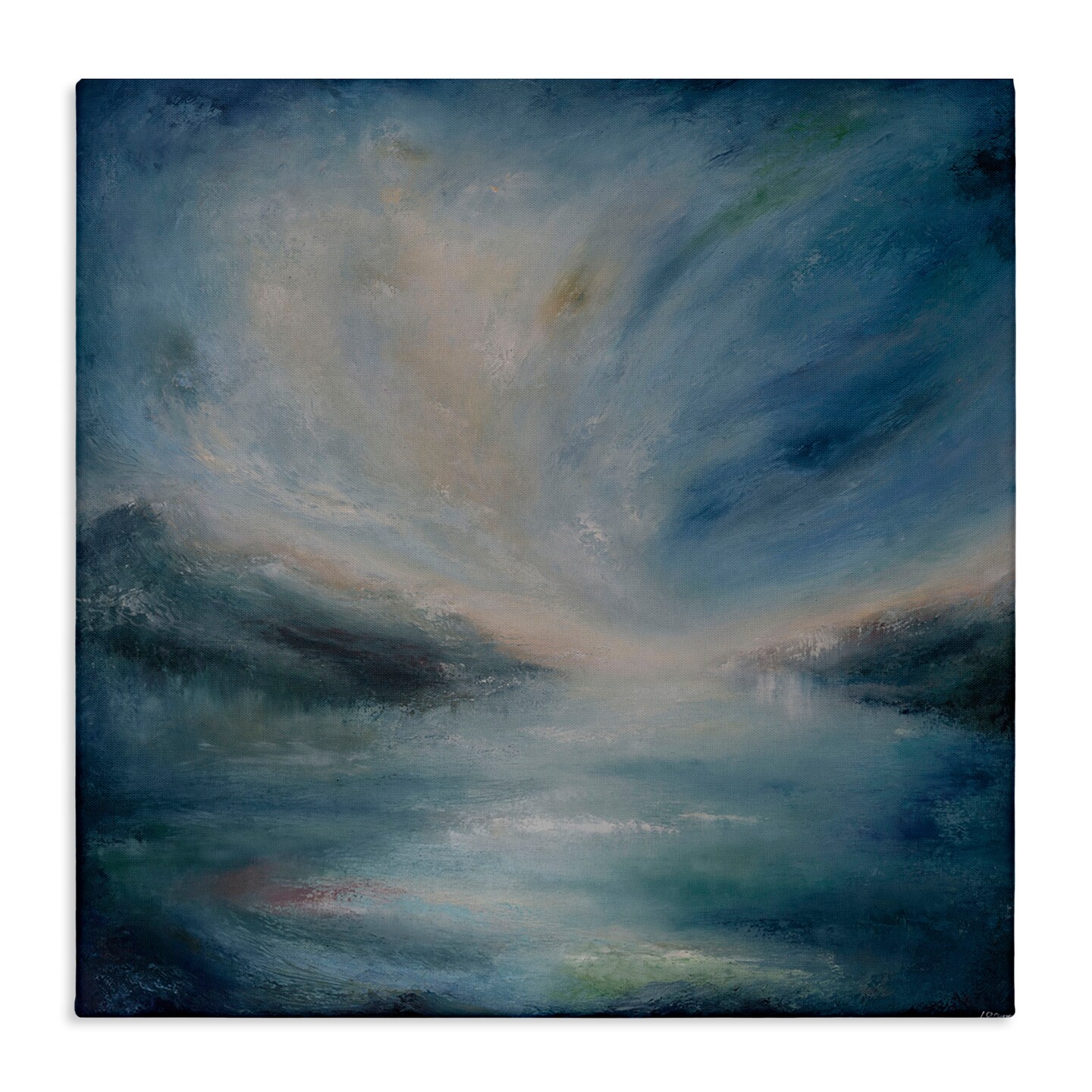 Stupell Industries Blue Hour Abstract Landscape Canvas Wall Art Design by Lydia Orange