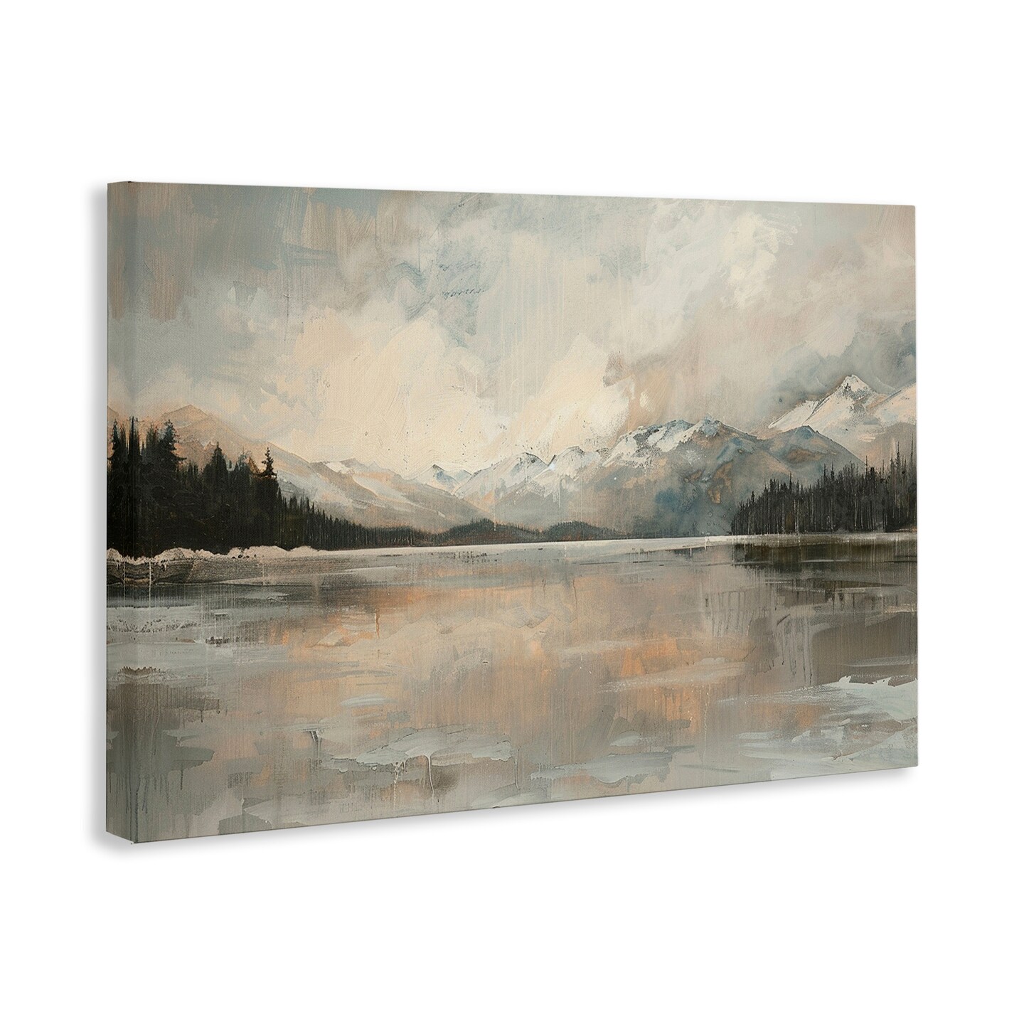 Stupell Industries Frozen Lake Landscape Canvas Wall Art Design by LSR Design Studio
