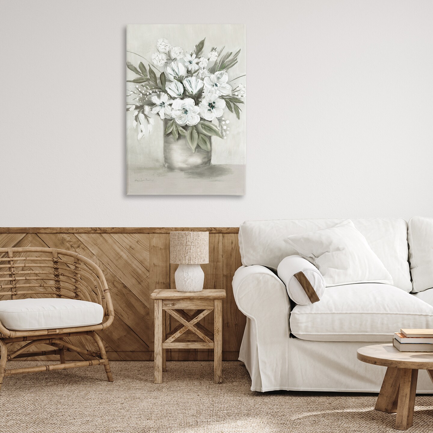 Stupell Industries Mixed White Flowers Canvas Wall Art Design by Marilyn Dunlap