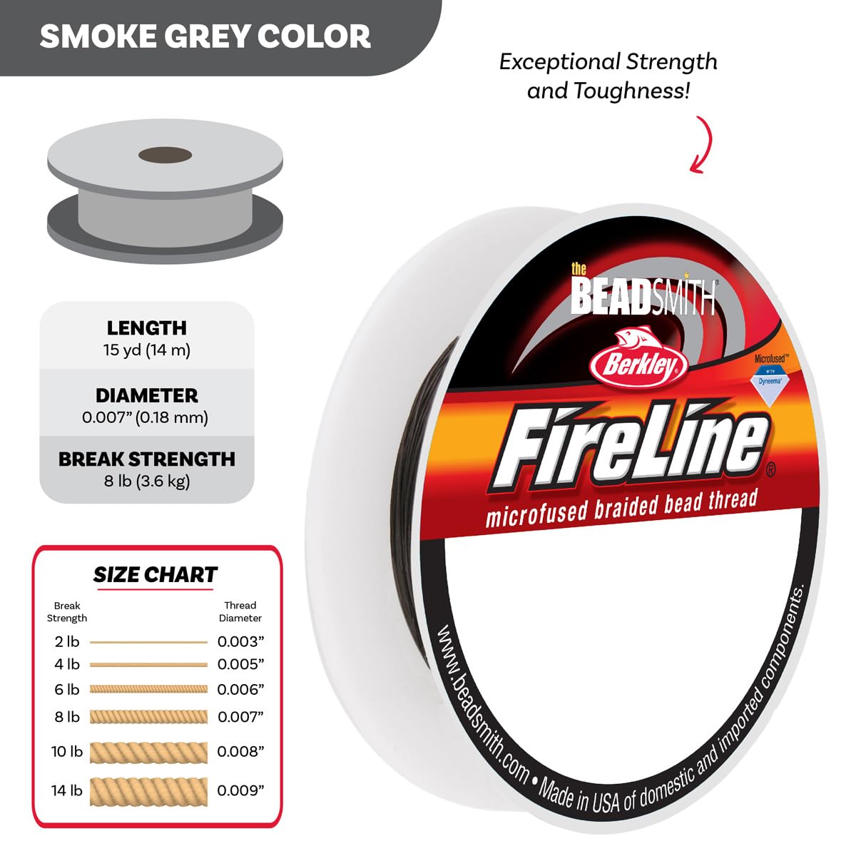 The Beadsmith Fireline by Berkley – Micro-Fused Braided Thread
