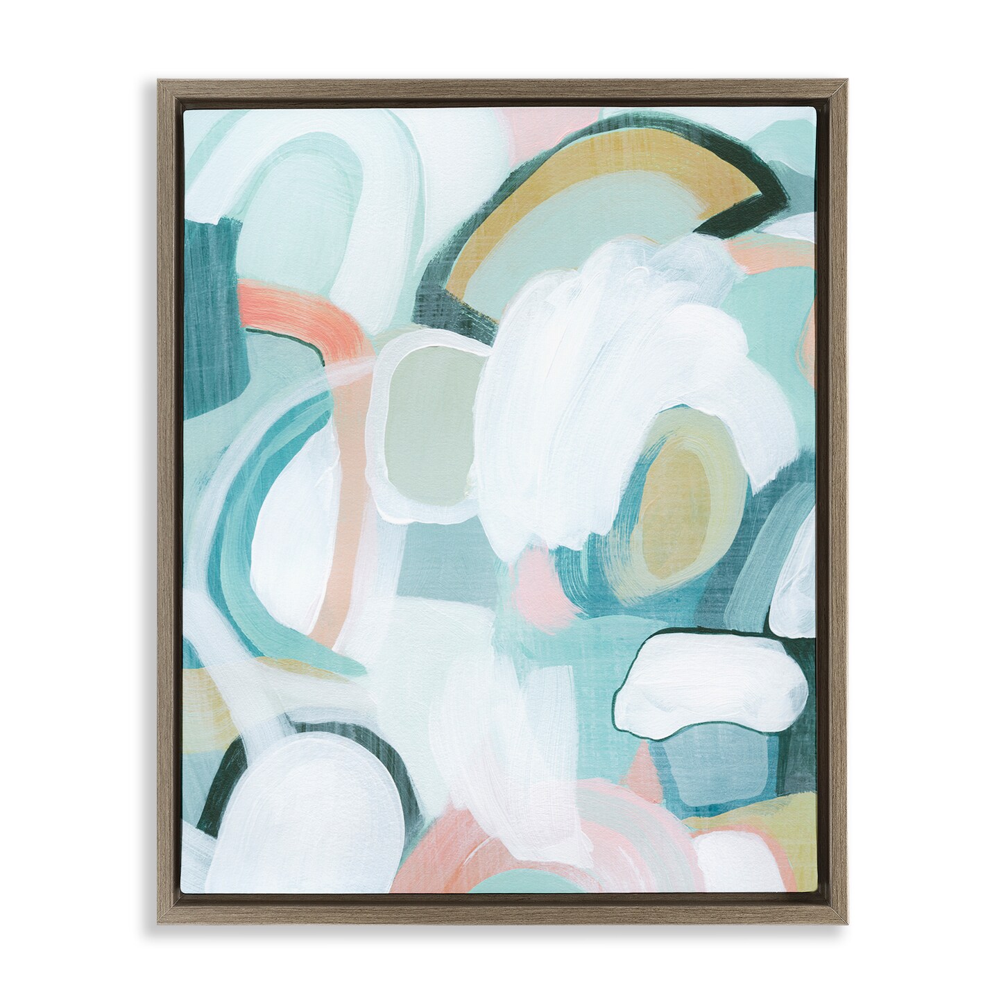 Stupell Industries Pastel Arched Forms Floater Framed Canvas Wall Art Design by Grace Popp