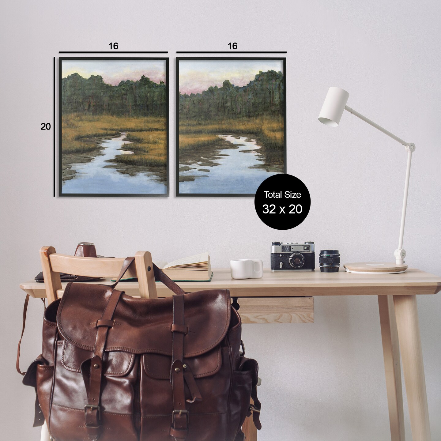 Stupell Industries Natural Creek in Countryside 2pc Framed Giclee Wall Art Set Design by Michael Willett