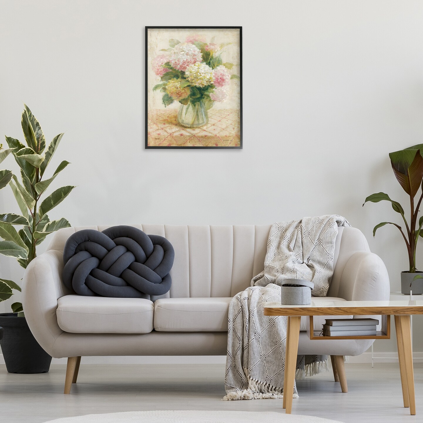 Stupell Industries Cottage Hydrangeas in Pink Framed Giclee Wall Art Design by Danhui Nai