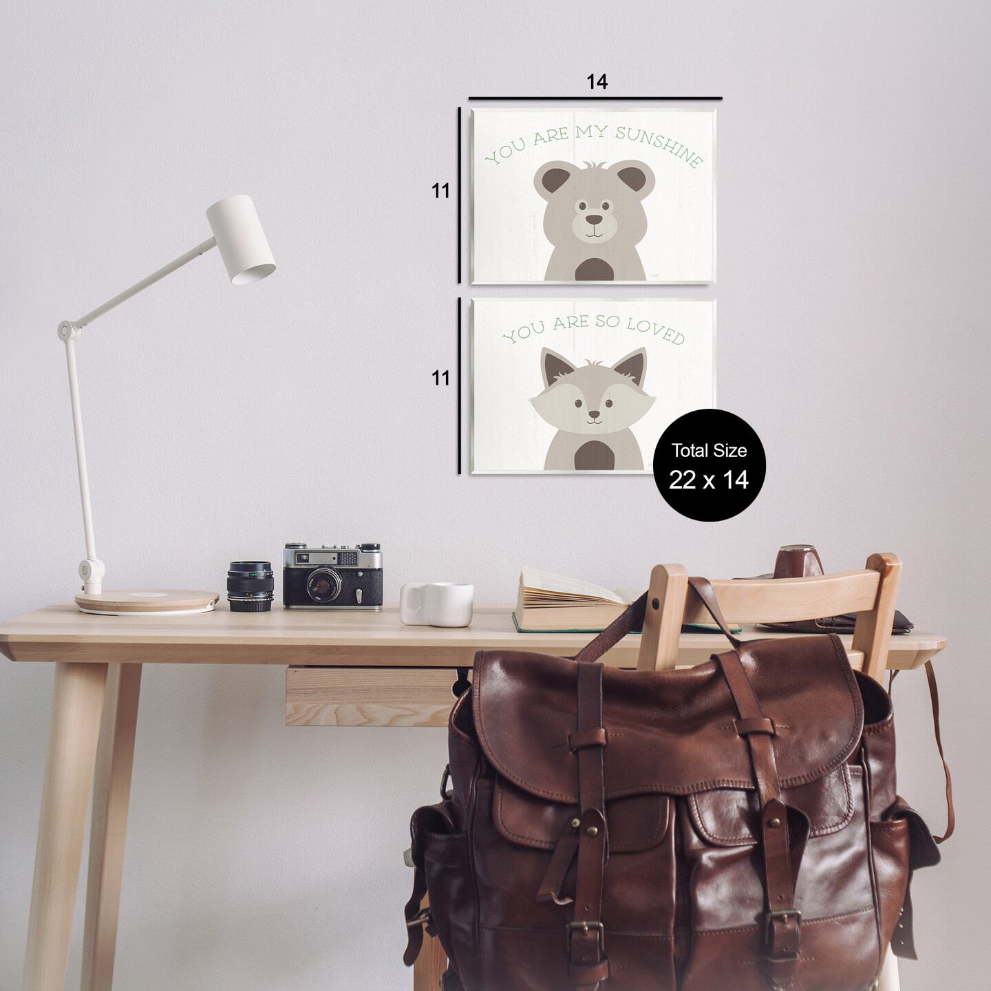 Stupell Industries Uplifting Kid&#x27;s Animal Quotes 2pc Wall Plaque Art Set Design by Natalie Carpentieri