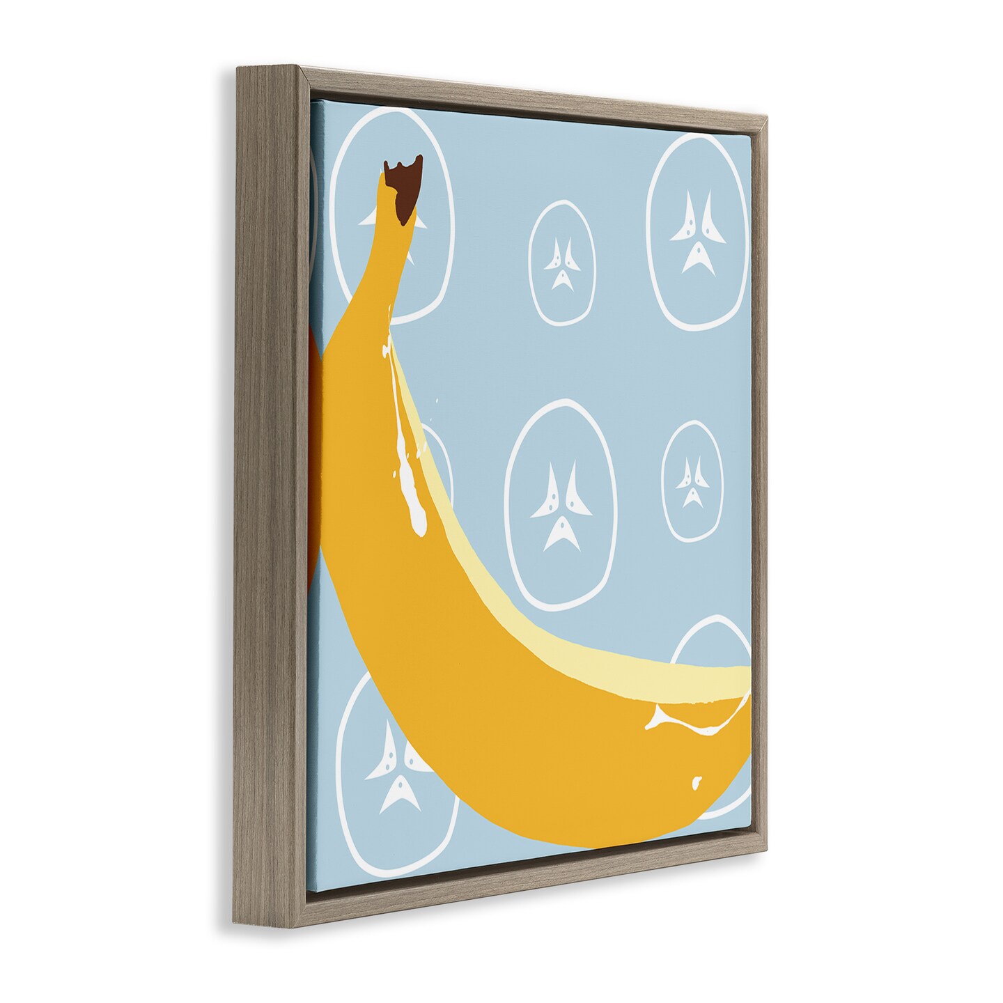 Stupell Industries Bright Banana Fruit Floater Framed Canvas Wall Art Design by Daniela Santiago