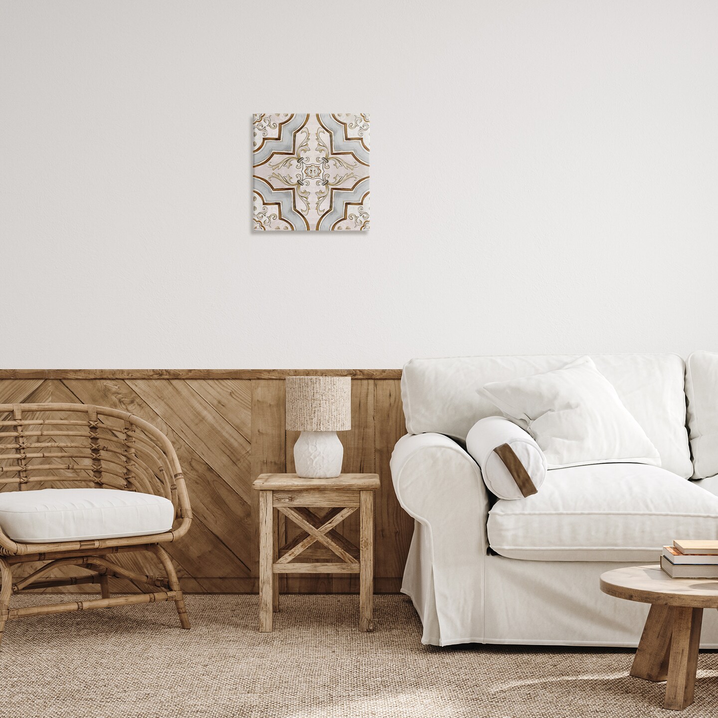 Stupell Industries Classic Symmetrical Tile Canvas Wall Art Design by Eli Jones