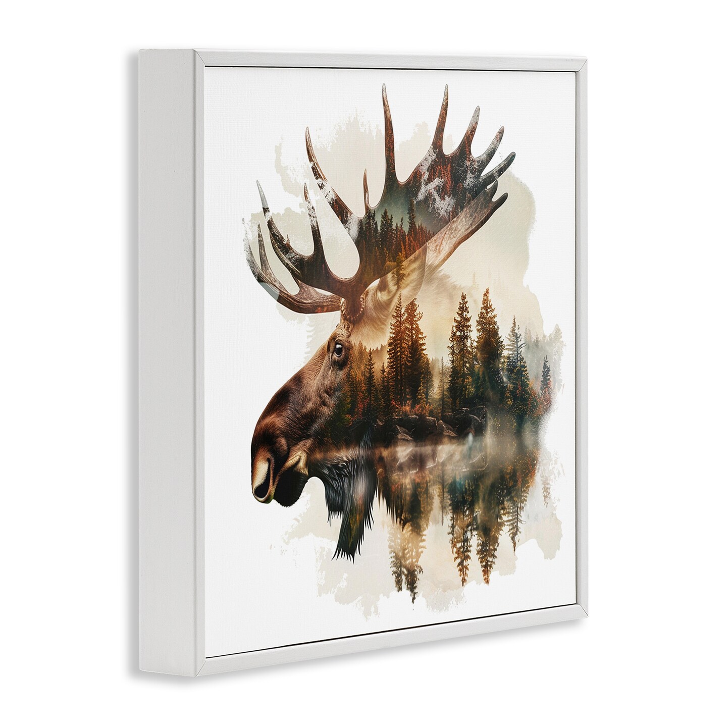 Stupell Industries Moose Antlers Silhouette Framed Giclee Wall Art Design by LSR Design Studio