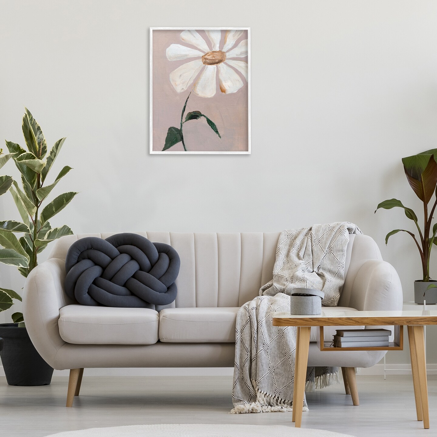Stupell Industries Single Daisy Sprig Framed Giclee Wall Art Design by Nikita Jariwala