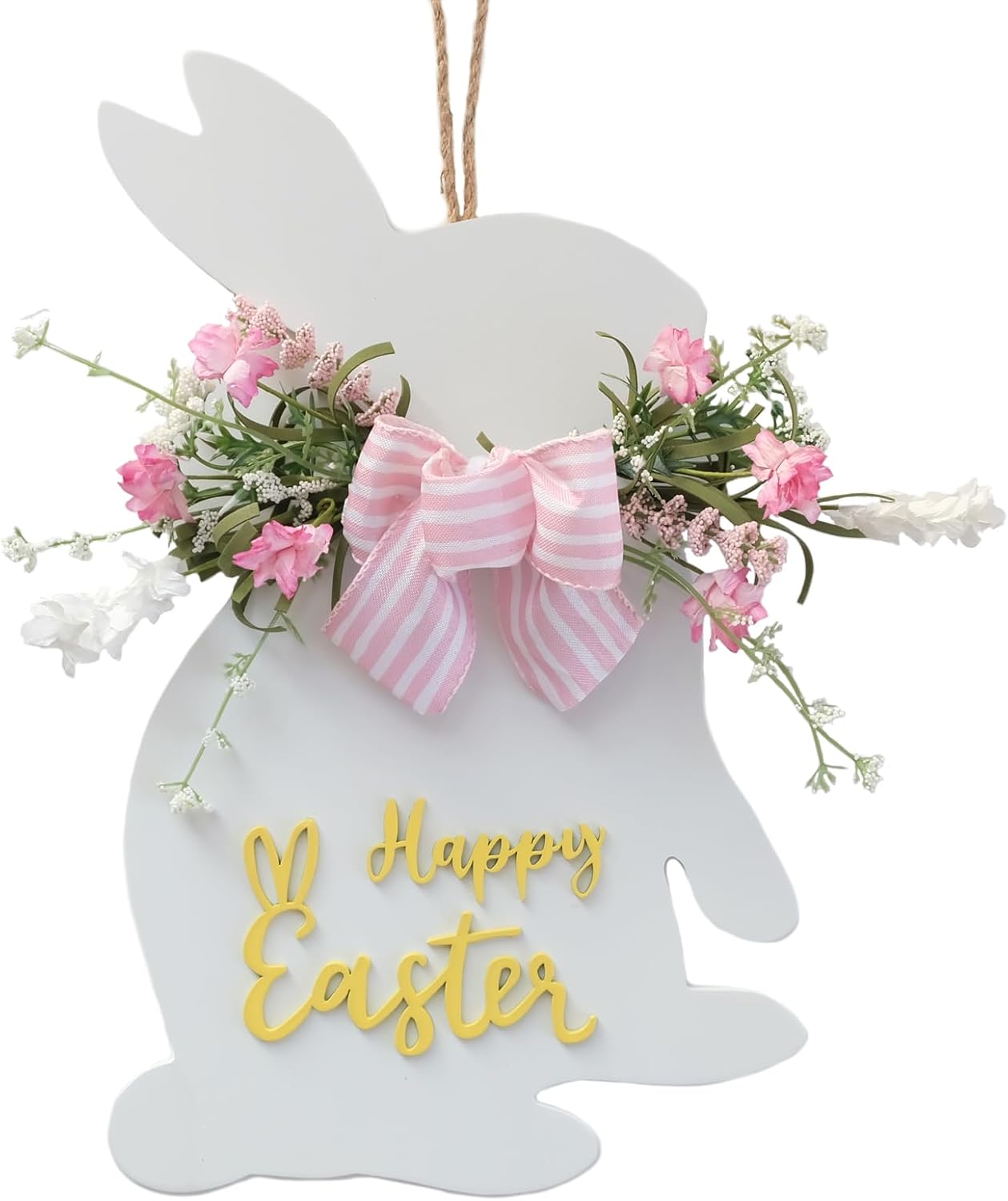 18" Easter Bunny Wreath – Spring Front Door & Farmhouse Decor