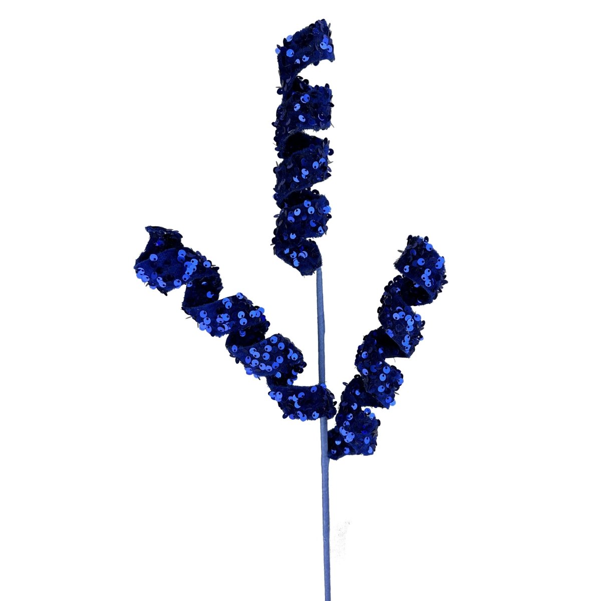 24&#x22; Sequin &#x26; Velvet Curly Spray: Midnight Blue