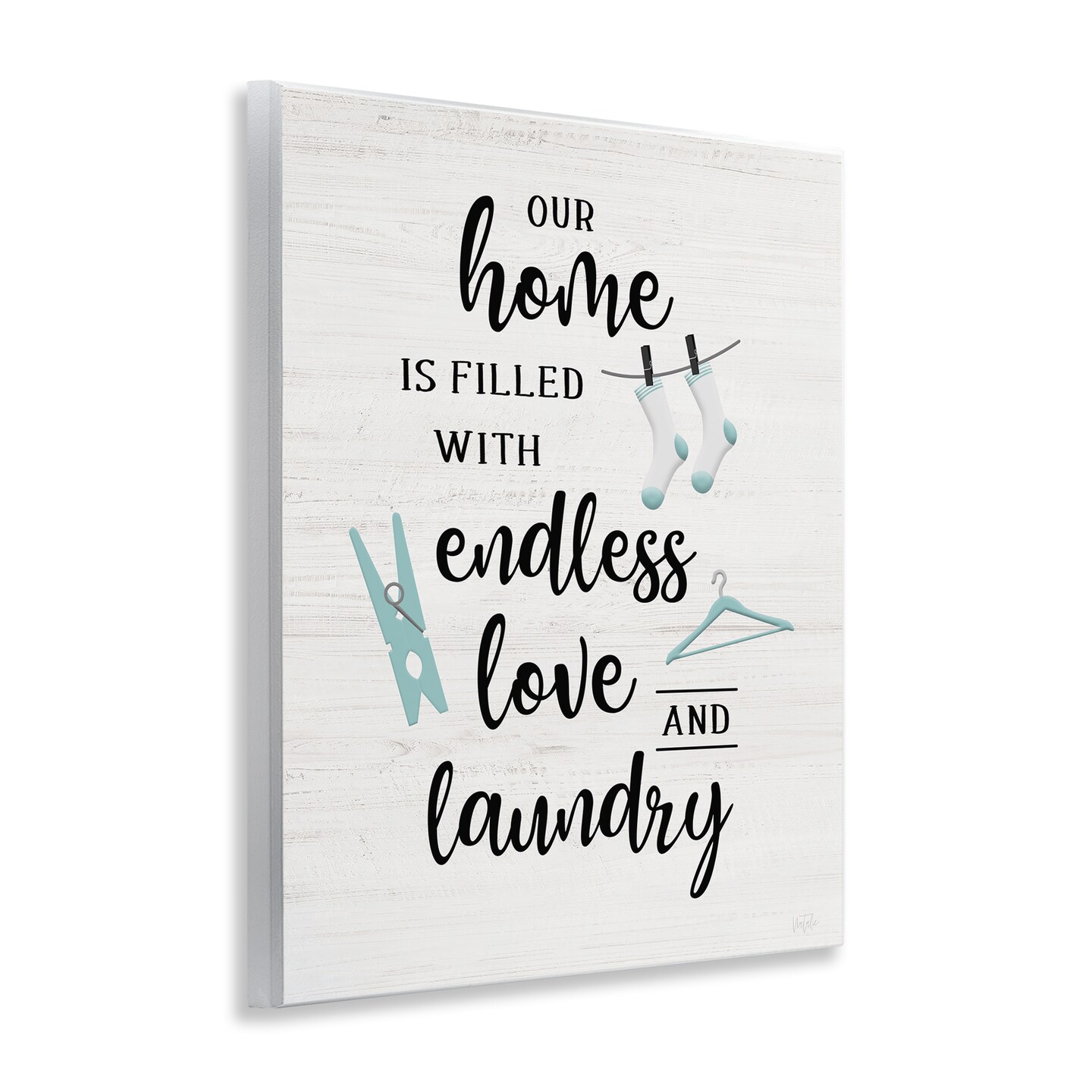 Stupell Industries Cursive Love & Laundry Wall Plaque Art Design by Natalie Carpentieri