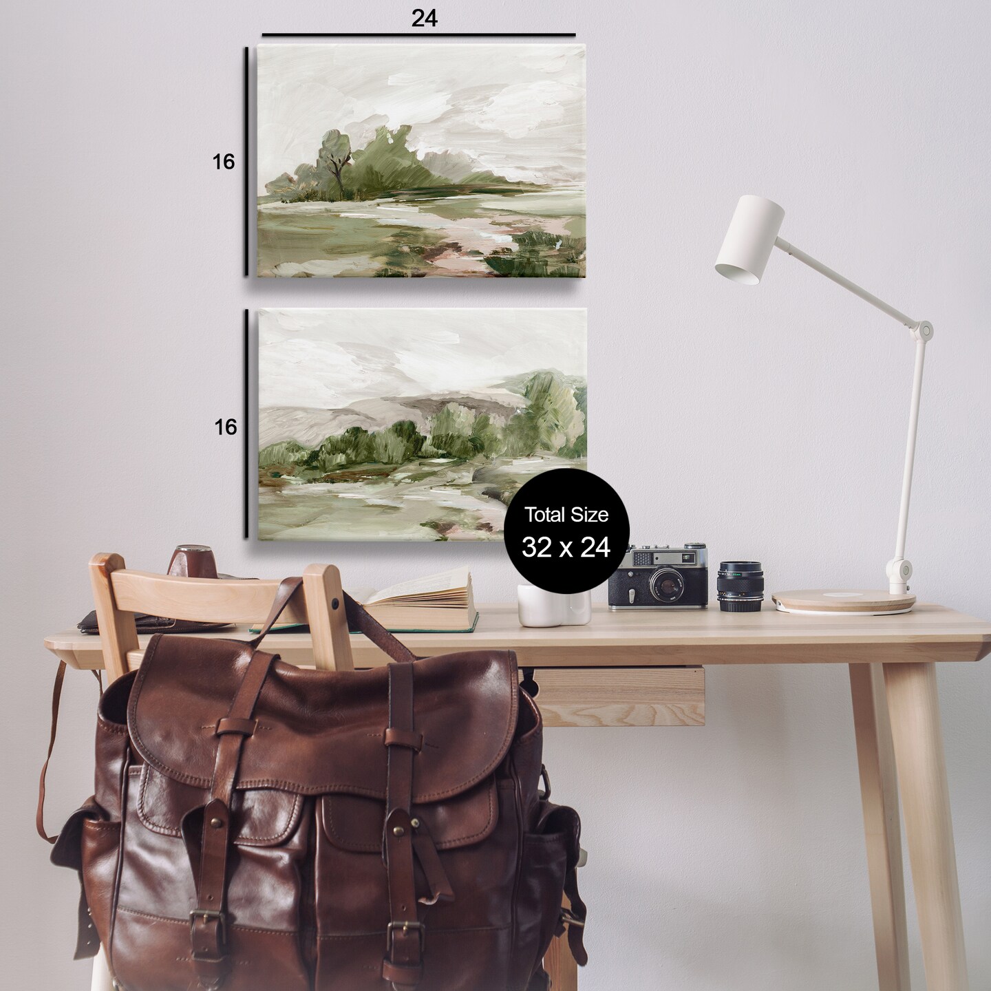 Stupell Industries Impressions of Country Hills 2pc Canvas Wall Art Set Design by Lera