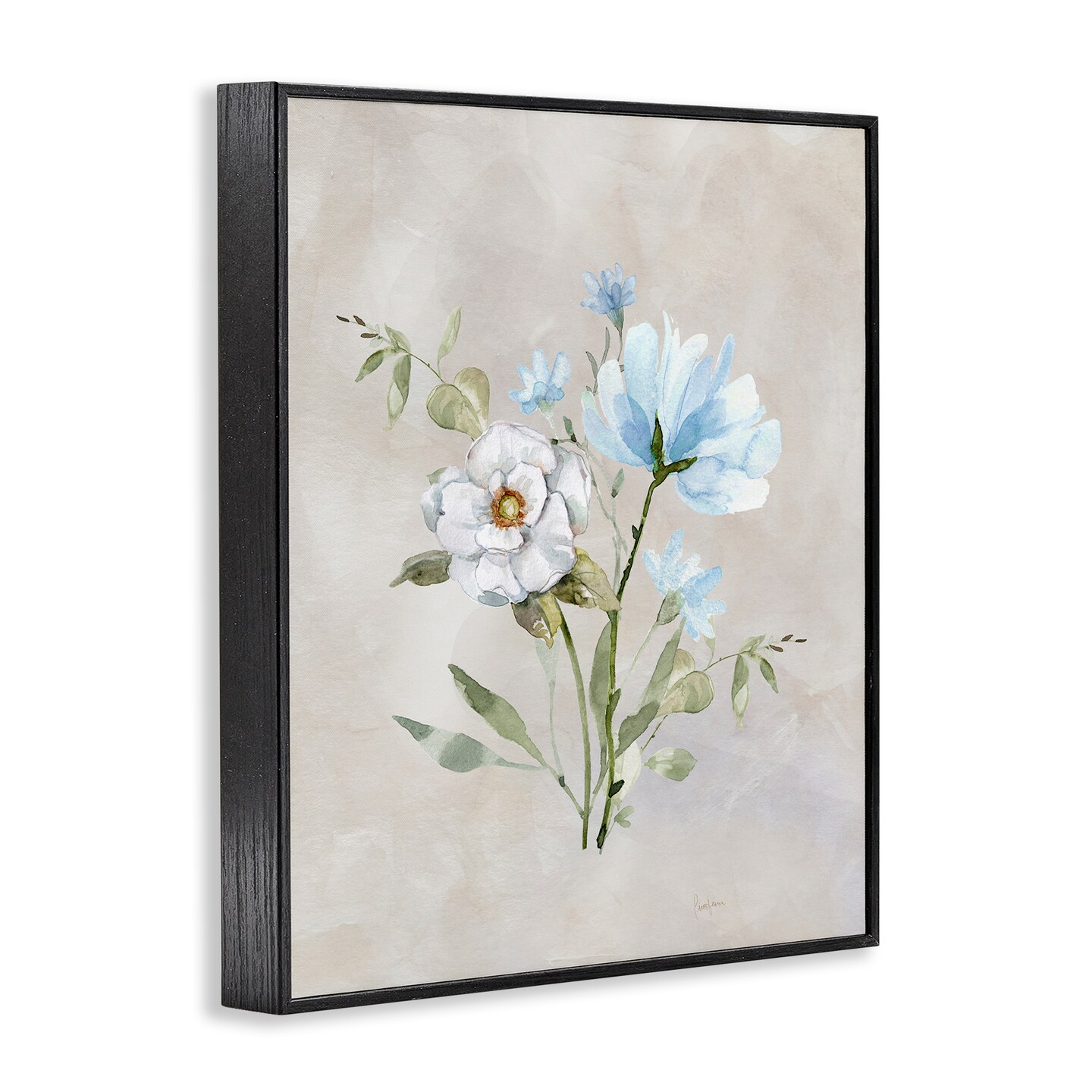 Stupell Industries Blue &#x26; White Herbs Framed Giclee Wall Art Design by Livi Finn