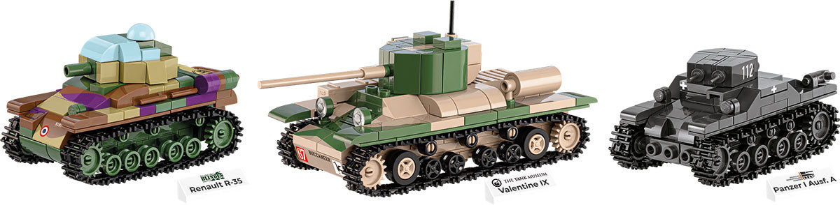 COBI Historical Collection WWII Renault R35, Valentine IX and Panzer I
