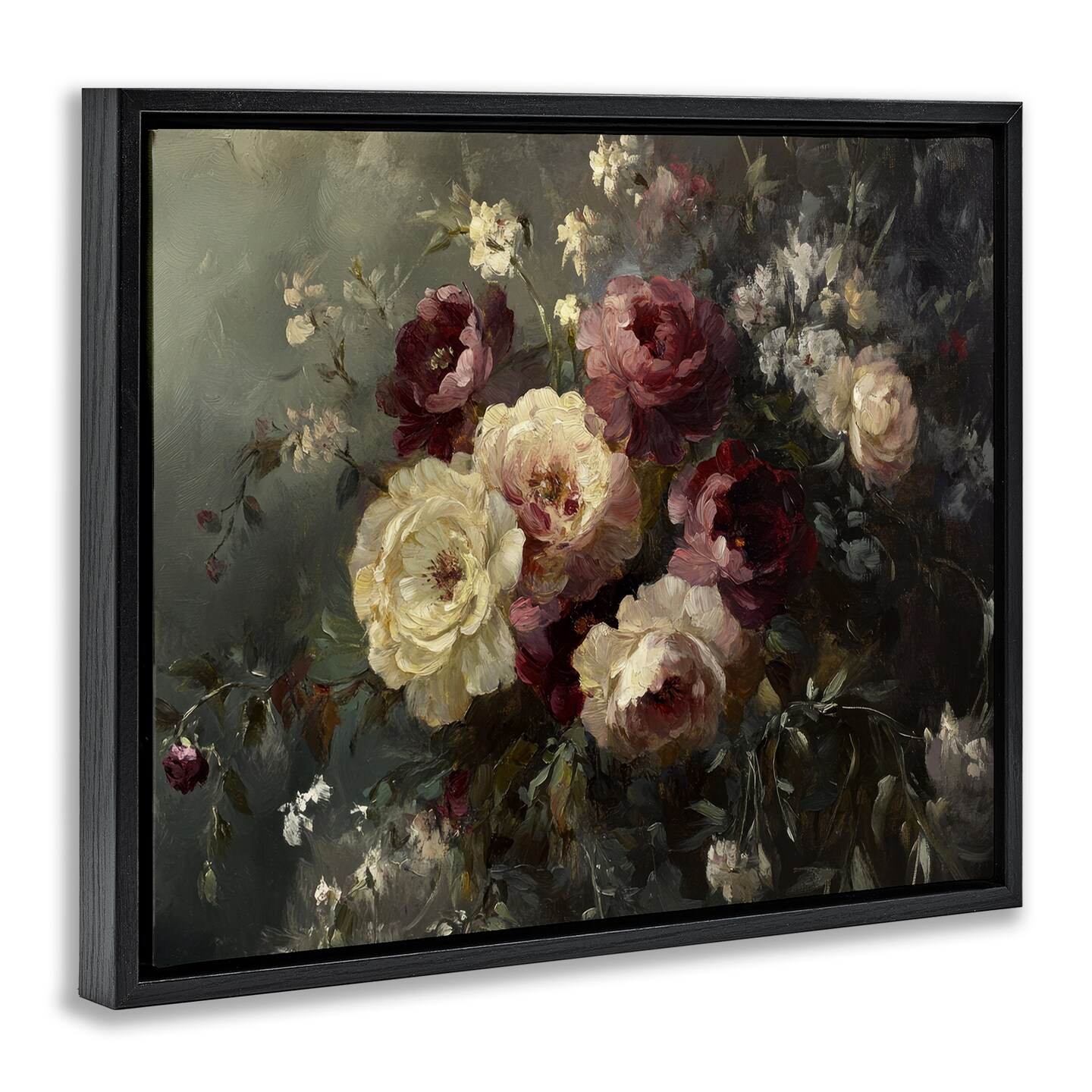 Stupell Industries Floral Decadence Bouquet Floater Framed Canvas Wall Art Design by Petal Prints Design