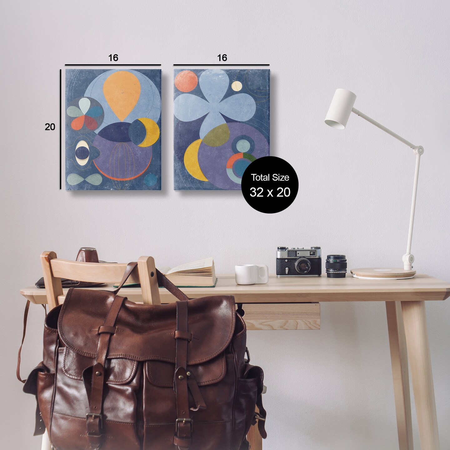 Stupell Industries Retro Mixed Shapes 2pc Canvas Wall Art Set Design by Victoria Barnes