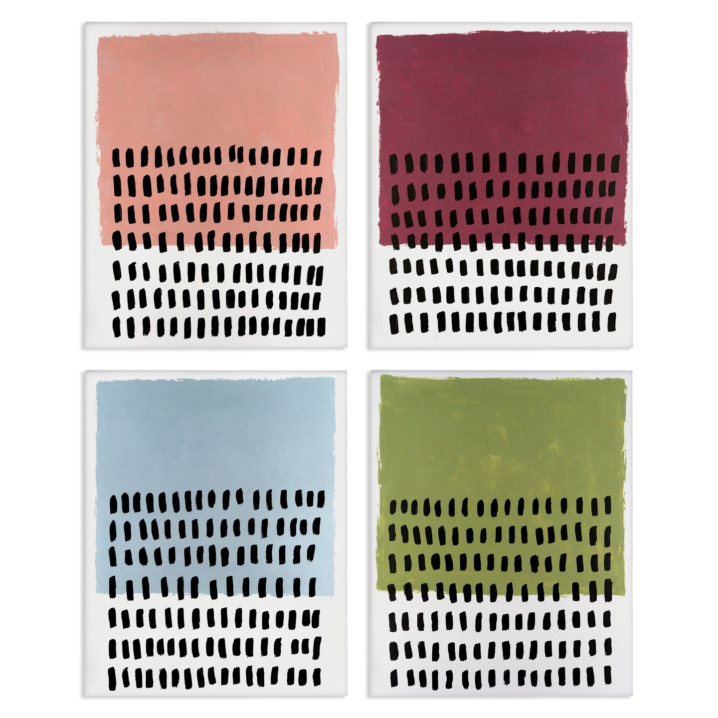 Stupell Industries Dotted Neutral Abstracts 4pc Canvas Wall Art Set Design by Michael Willett