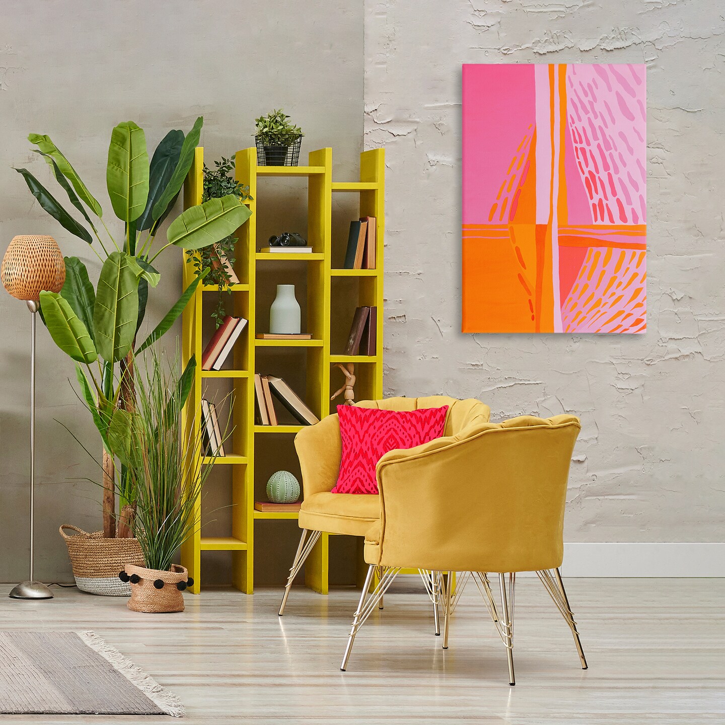 Stupell Industries Centric Orange & Pink Canvas Wall Art Design by Incado