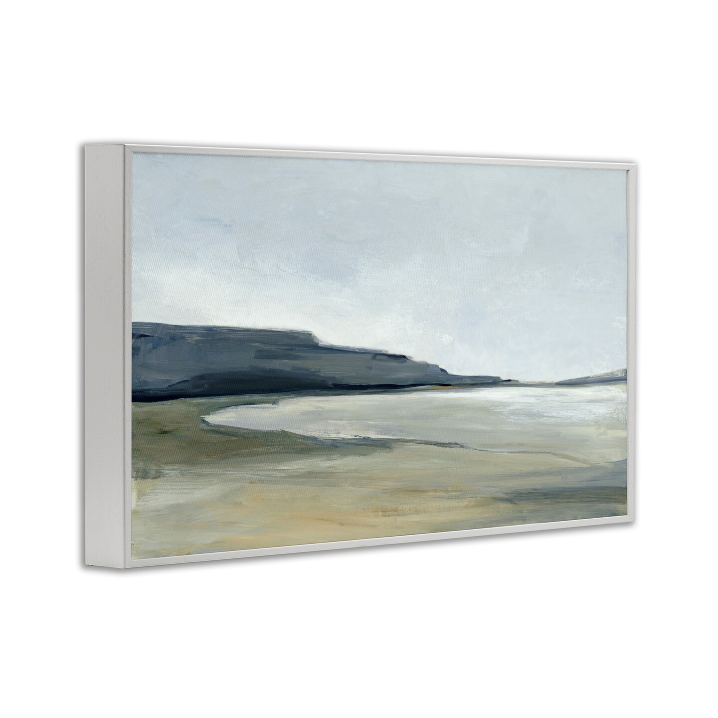 Stupell Industries Muted Coastline Cliff Framed Giclee Wall Art Design by Hannah Dawson