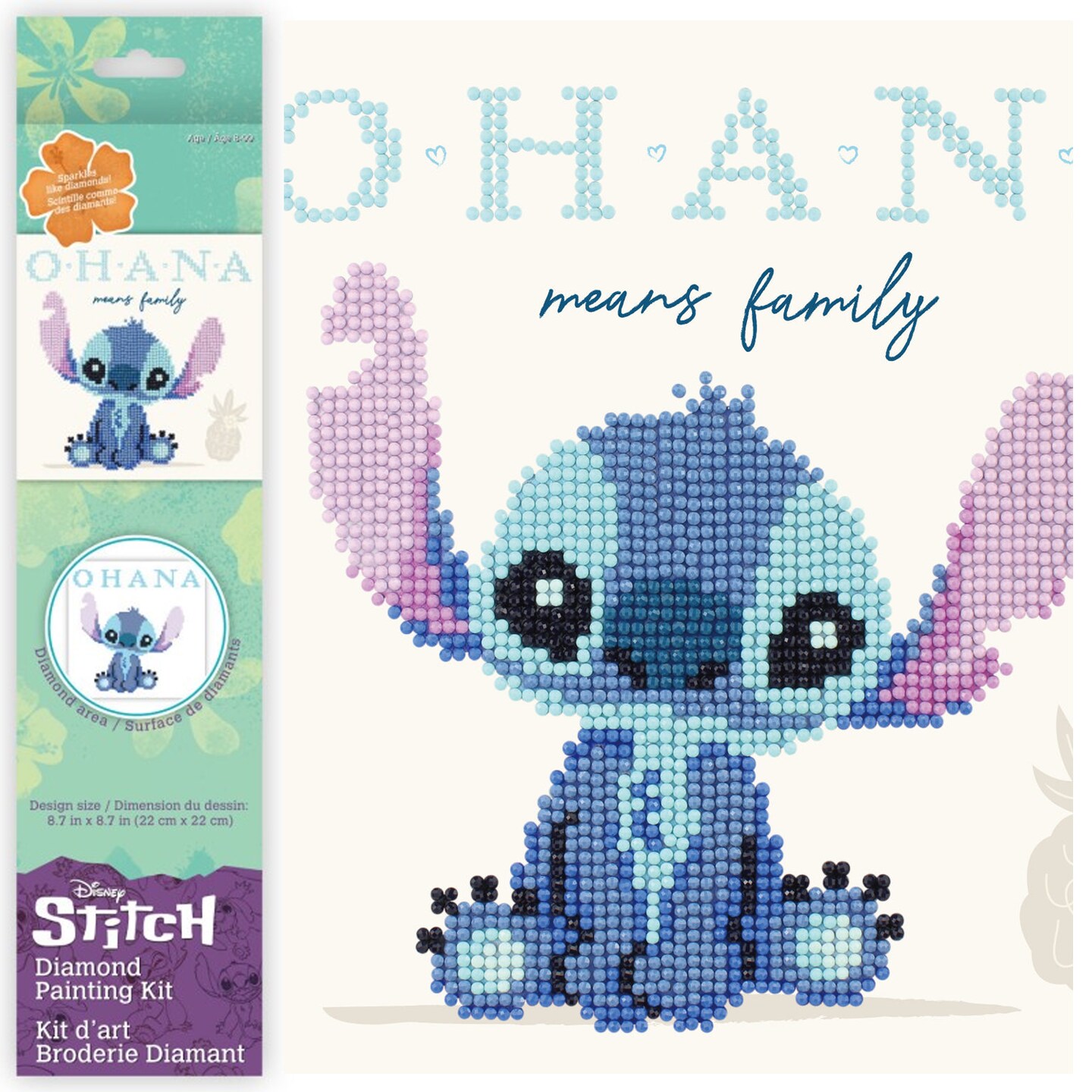 Diamond Dotz Ohana Lilo & Stitch Diamond Painting Kits for Adults - Diamond Art Kits a Relaxing Creative Craft Kit with Dotz Gems 8.7x8.7