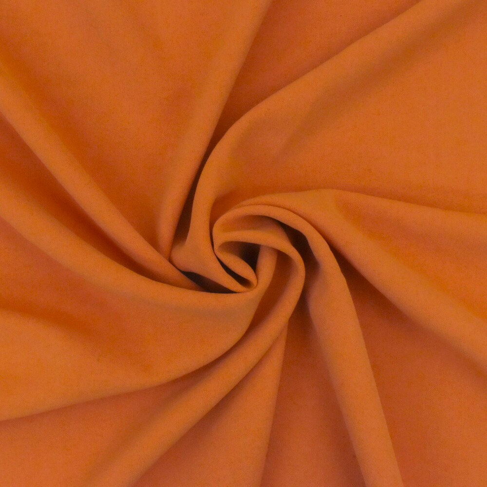 Dusty Orange Solid Stretch Polyester Woven Shirting Fabric By the Yard