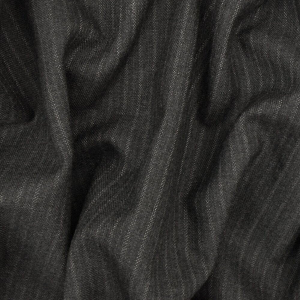Anchor Gray-Gray Stripe Wool-Poly Twill Woven Suiting Fabric By the Yard