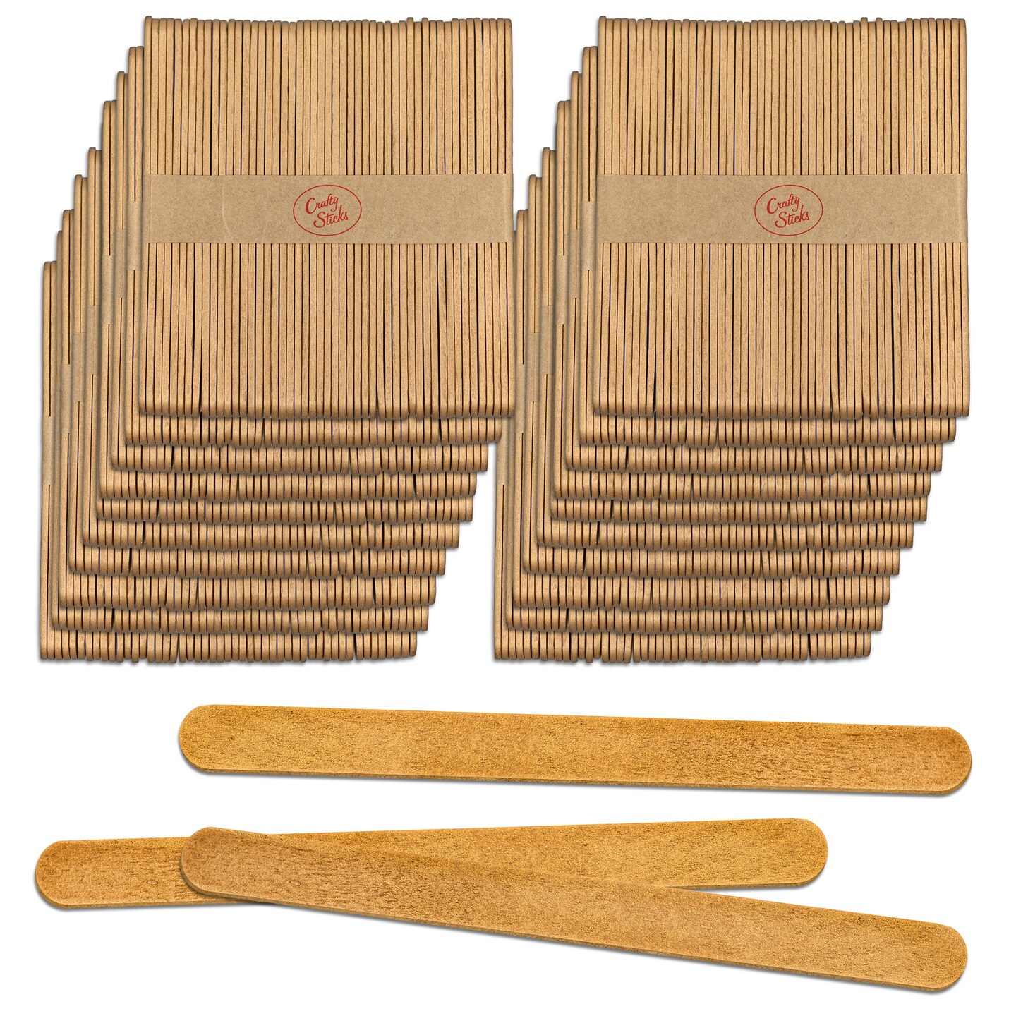 CraftySticks Colored Wood Craft Sticks 4.5 Inch, Red Orange Yellow Green Blue Purple White Black Pink Brown Popsicle Sticks