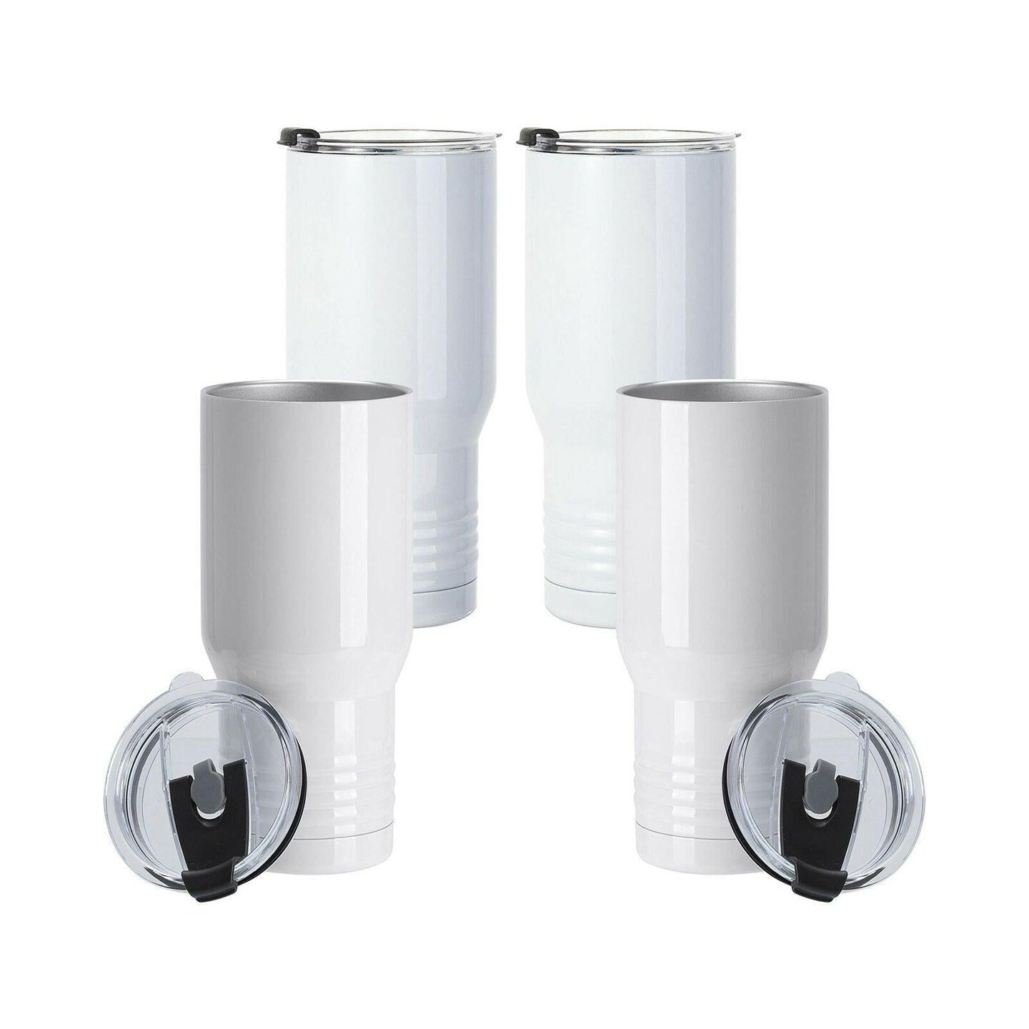 Craft Express 4 Pack 30oz Stainless Steel Sublimation Ringneck Tumblers