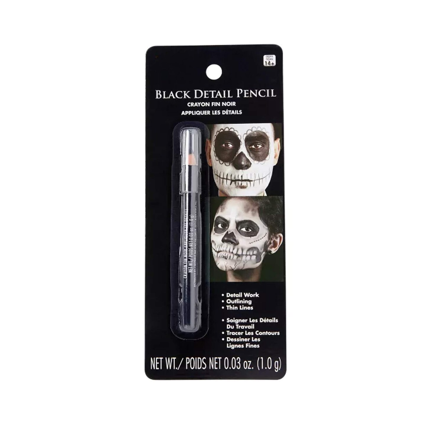 Black Detail Makeup Pencil Precision Liner for Eyes, Brows &#x26; Creative Looks