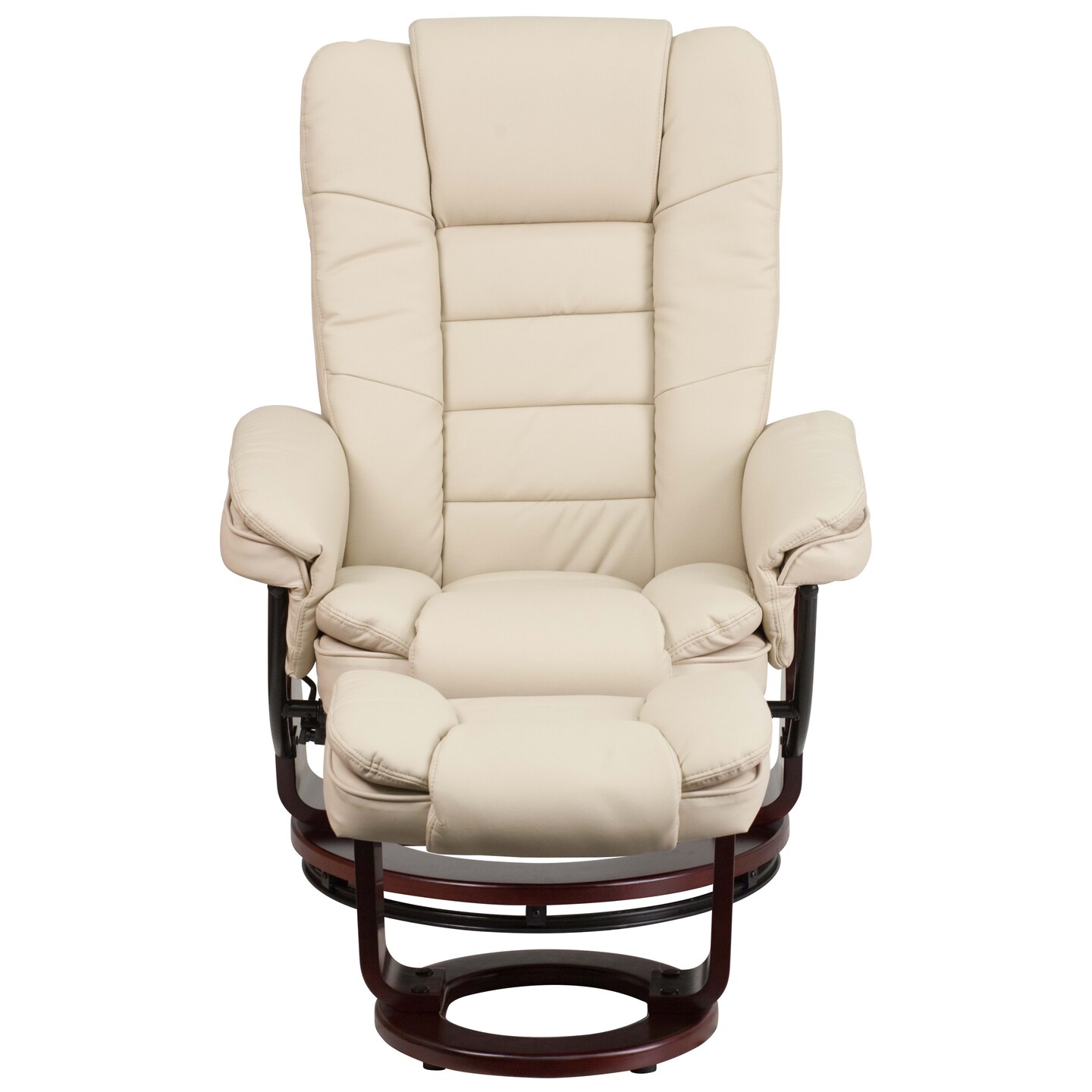 Emma and Oliver Multi-Position Stitched Recliner & Ottoman with Swivel Base