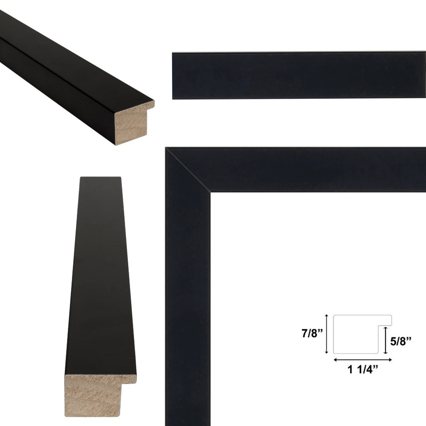 Simple Flat Matte Black Wood Picture Frame 14x18 frame