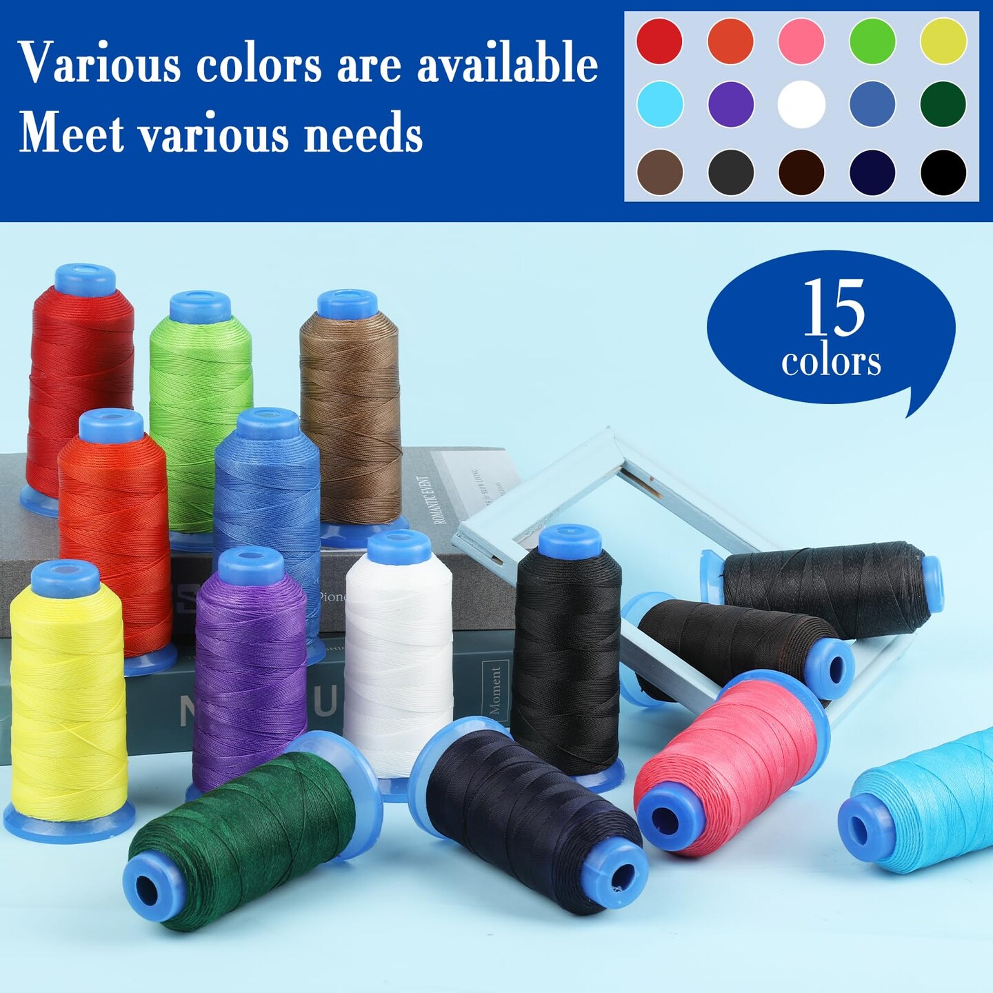 0.55mm Polyester Cord - 490Yards Waxed Round Cord for DIY Craft Jewelry Making & Sewing