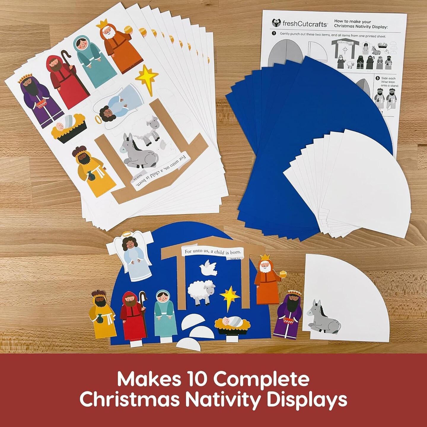 3-D Punch-Out Christmas Nativity Bible Craft Kit